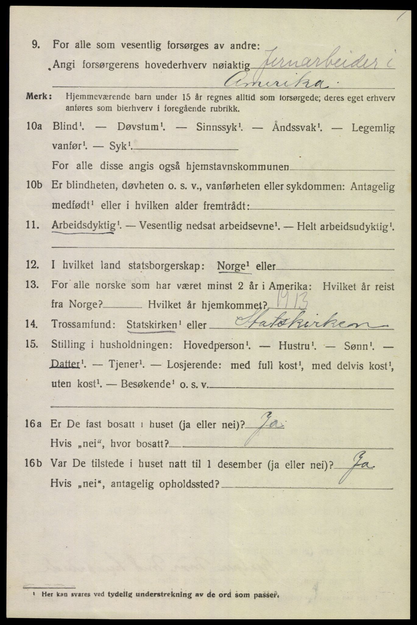 SAK, 1920 census for Spangereid, 1920, p. 3814