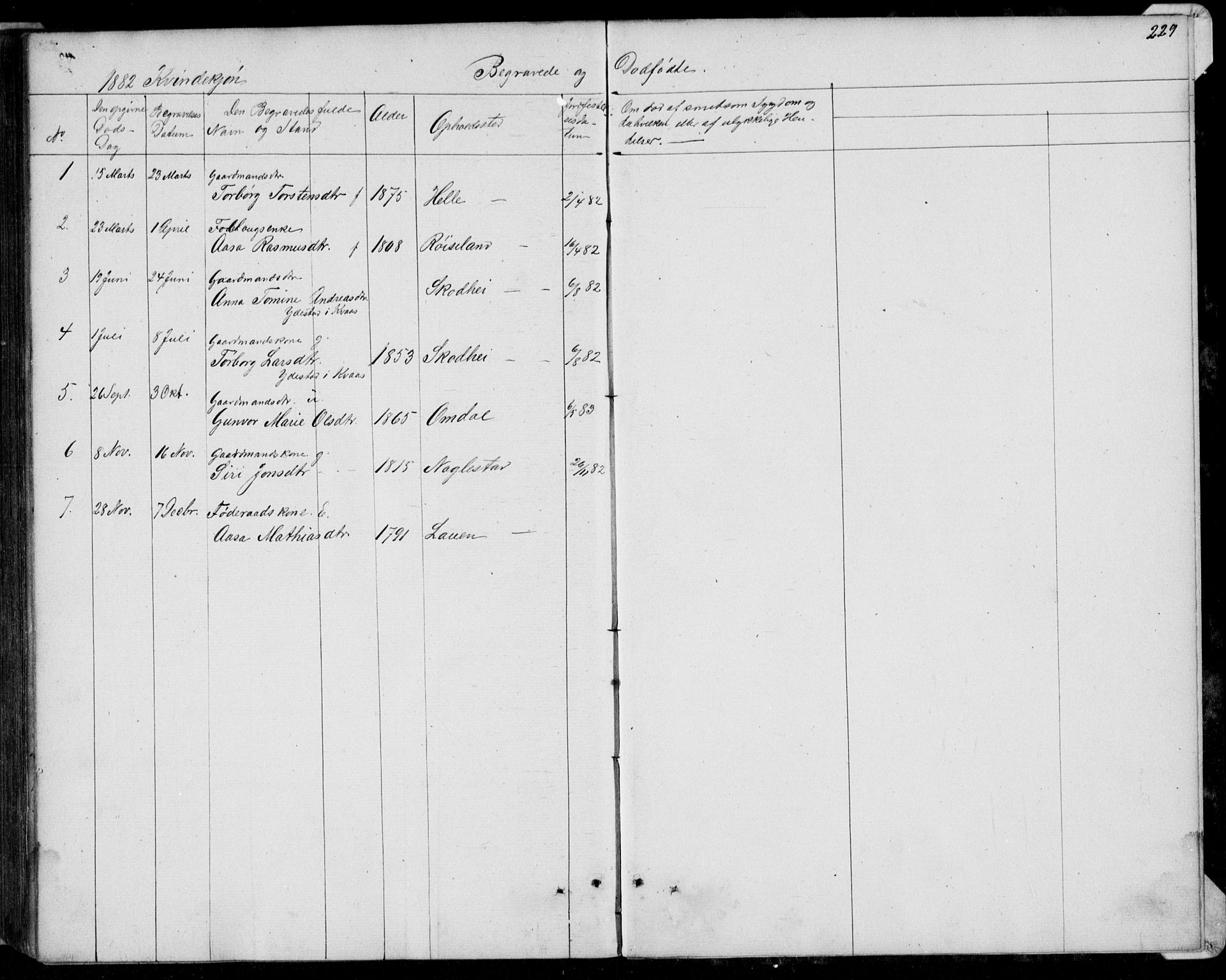 Hægebostad sokneprestkontor, AV/SAK-1111-0024/F/Fb/Fba/L0002: Parish register (copy) no. B 2, 1851-1882, p. 229