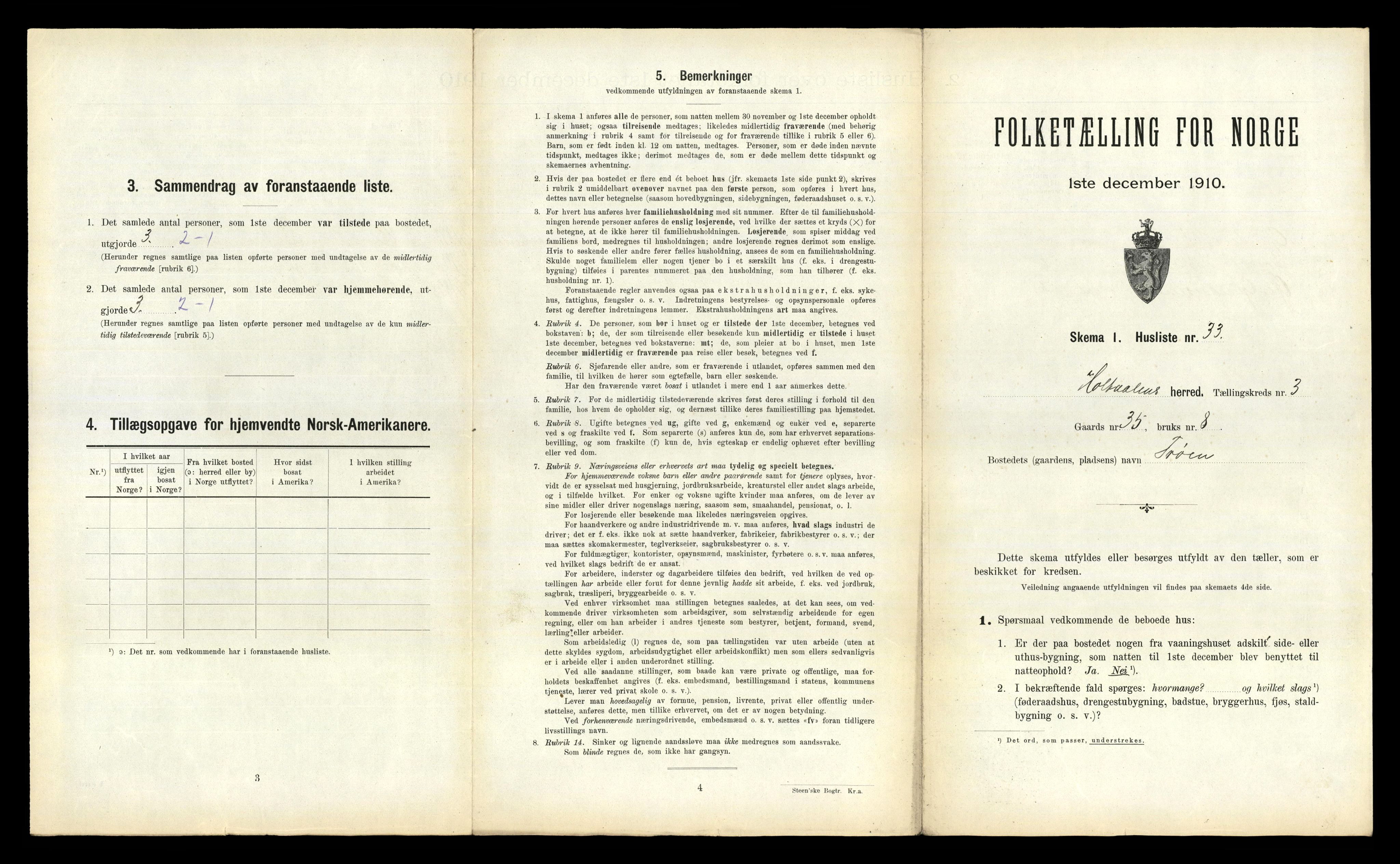 RA, 1910 census for Haltdalen, 1910, p. 288