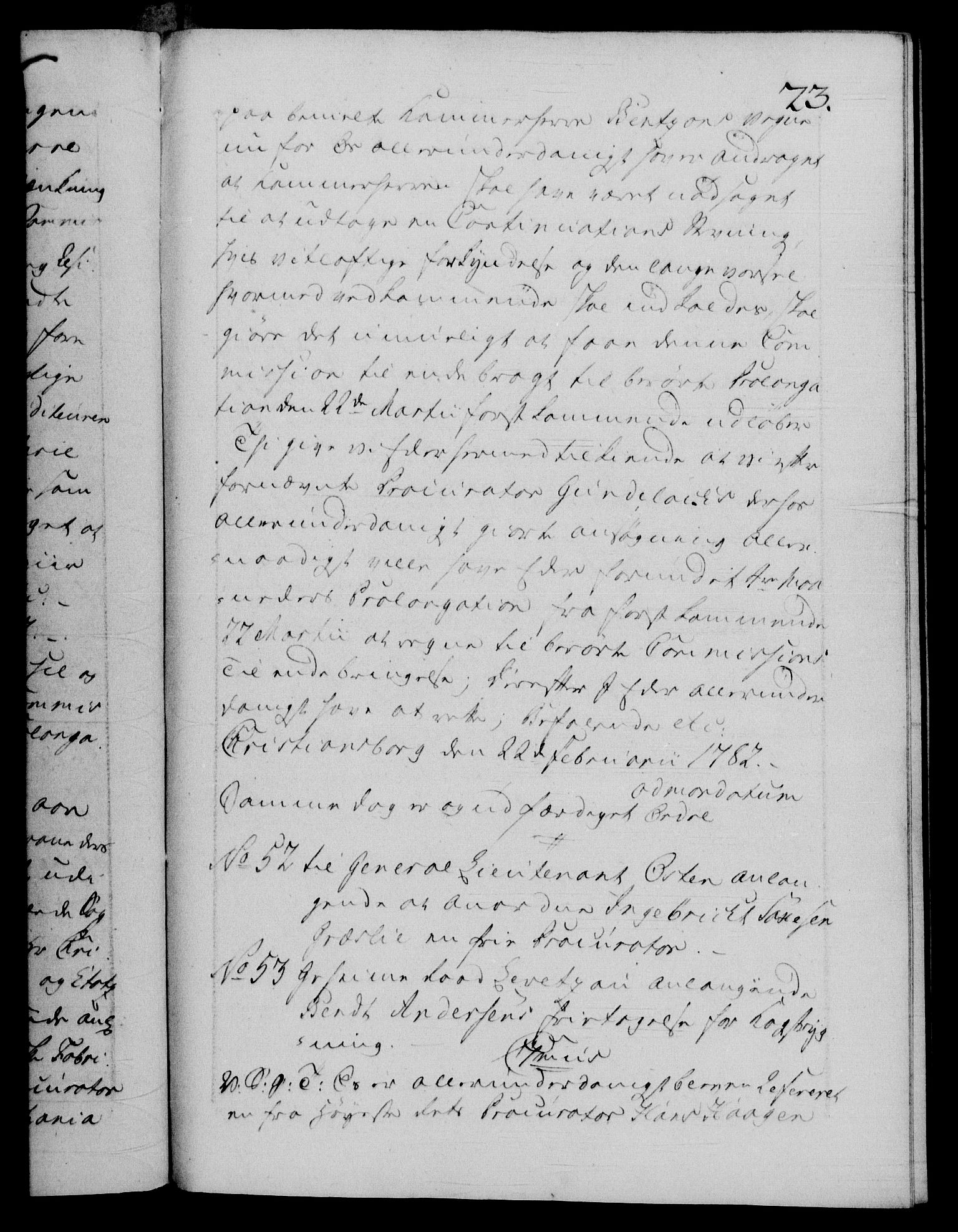 Danske Kanselli 1572-1799, AV/RA-EA-3023/F/Fc/Fca/Fcab/L0043: Norske tegnelser, 1782-1786, p. 23a