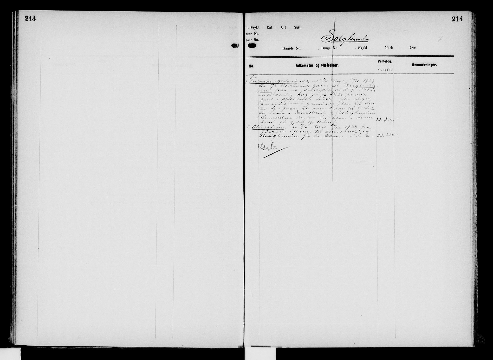 Nord-Hedmark sorenskriveri, SAH/TING-012/H/Ha/Had/Hade/L0008: Mortgage register no. 4.8, 1923-1940, p. 213-214