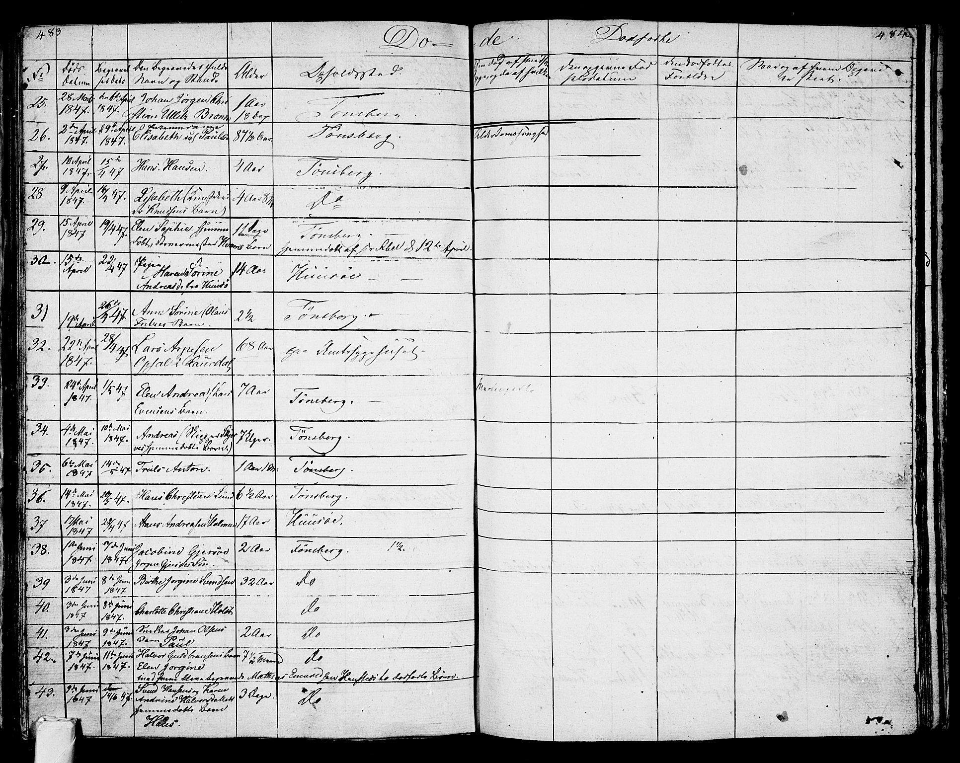 Tønsberg kirkebøker, AV/SAKO-A-330/G/Ga/L0002: Parish register (copy) no. 2, 1827-1854, p. 483-484