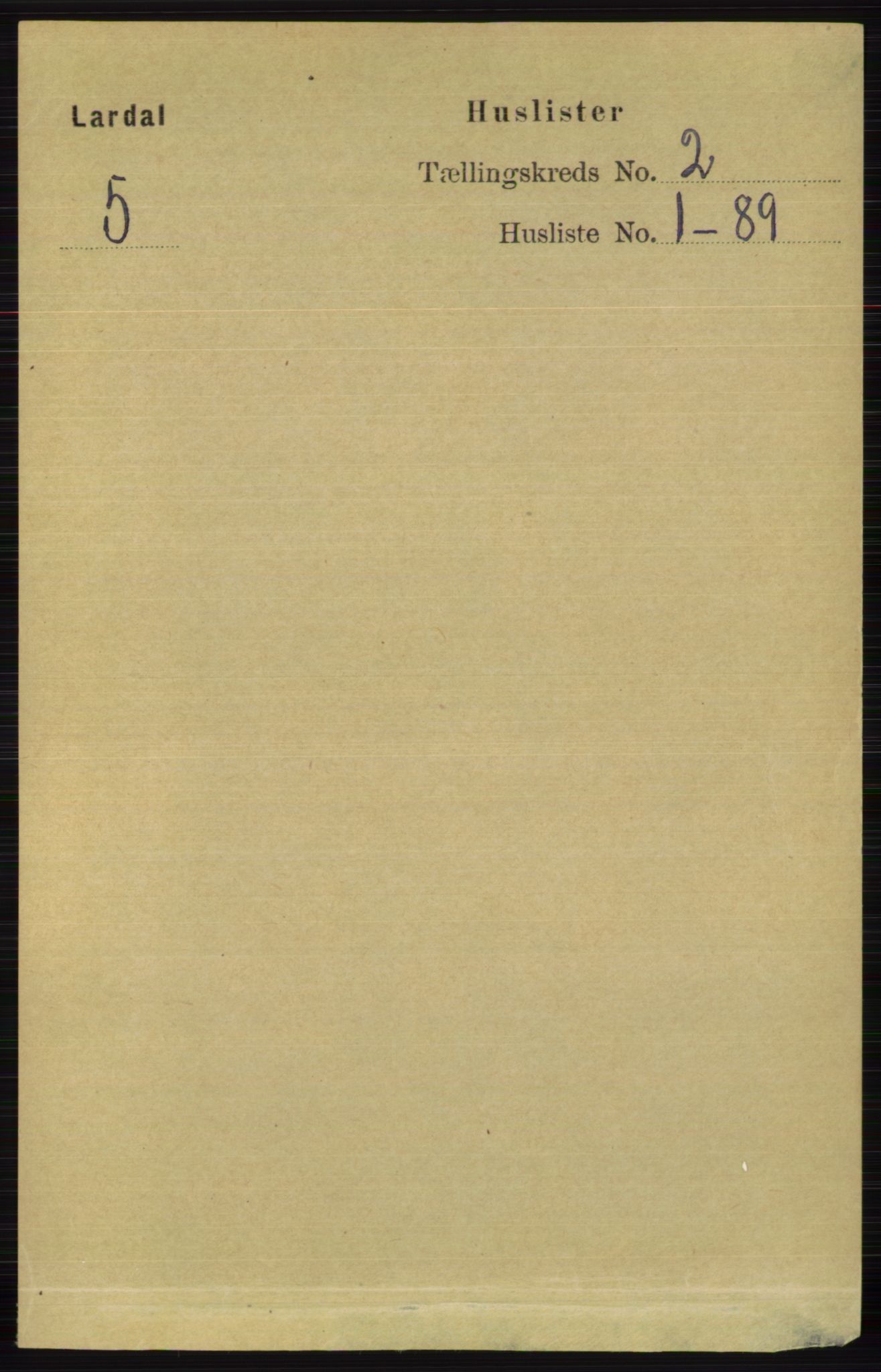 RA, 1891 census for 0728 Lardal, 1891, p. 633