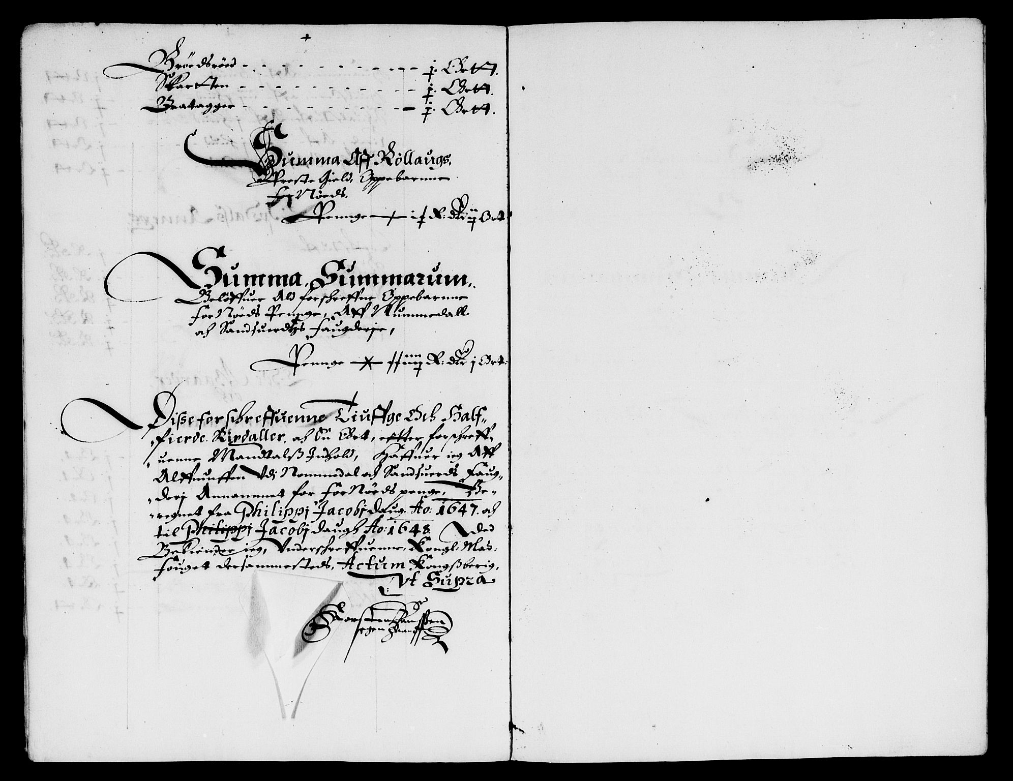 Rentekammeret inntil 1814, Reviderte regnskaper, Lensregnskaper, RA/EA-5023/R/Rb/Rbn/L0003: Numedal og Sandsvær len, 1643-1648