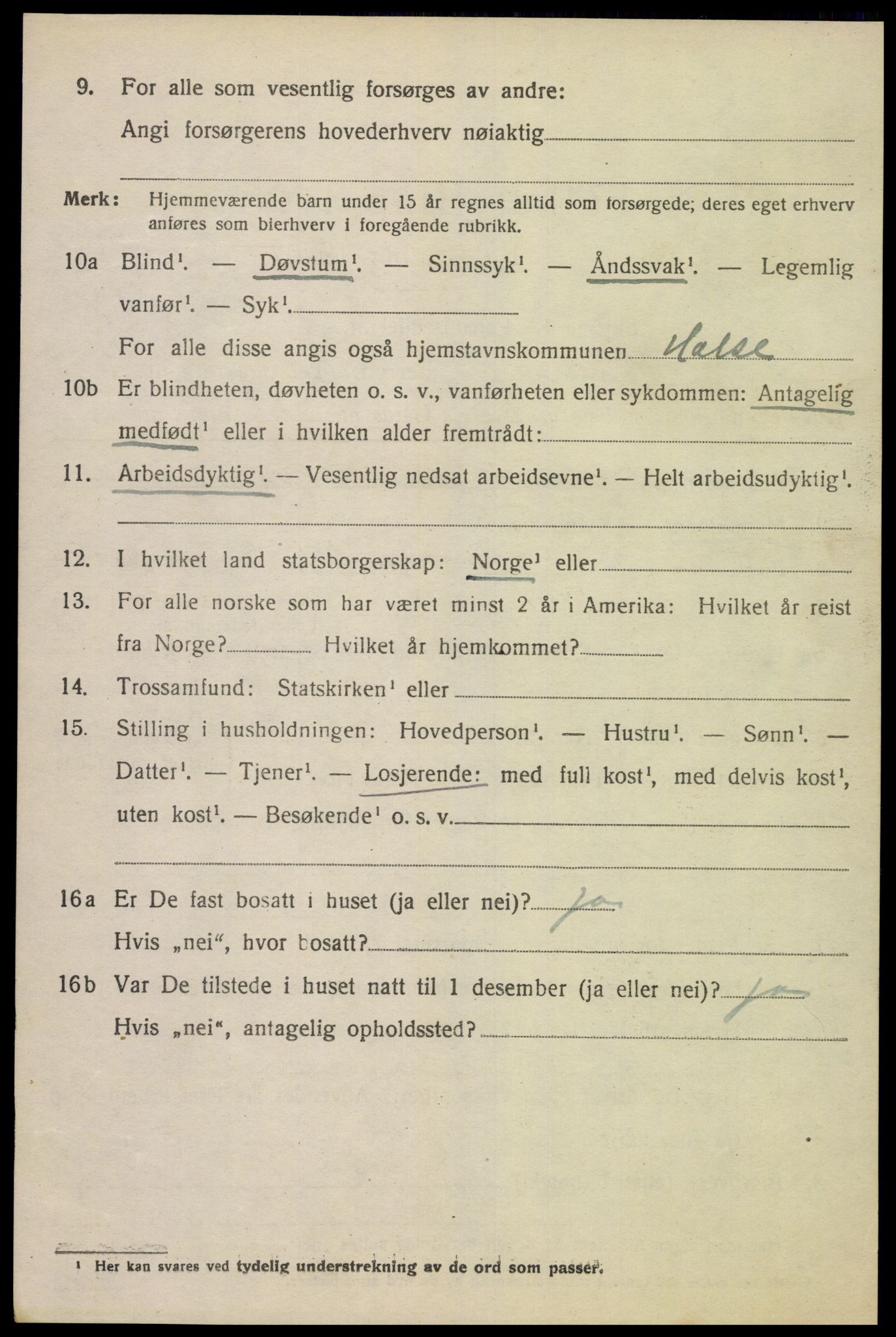 SAK, 1920 census for Konsmo, 1920, p. 1195