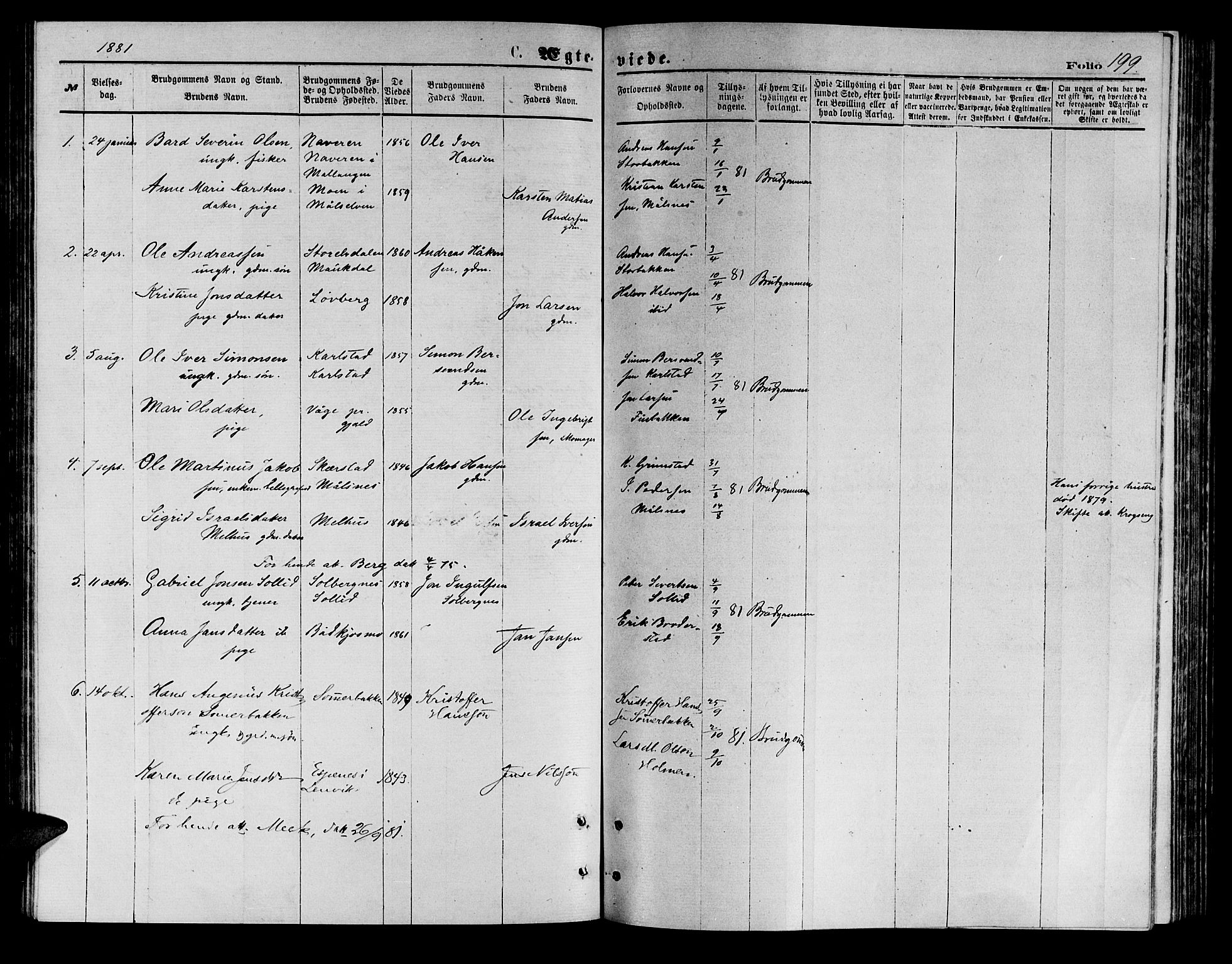 Målselv sokneprestembete, SATØ/S-1311/G/Ga/Gab/L0003klokker: Parish register (copy) no. 3, 1874-1885, p. 199