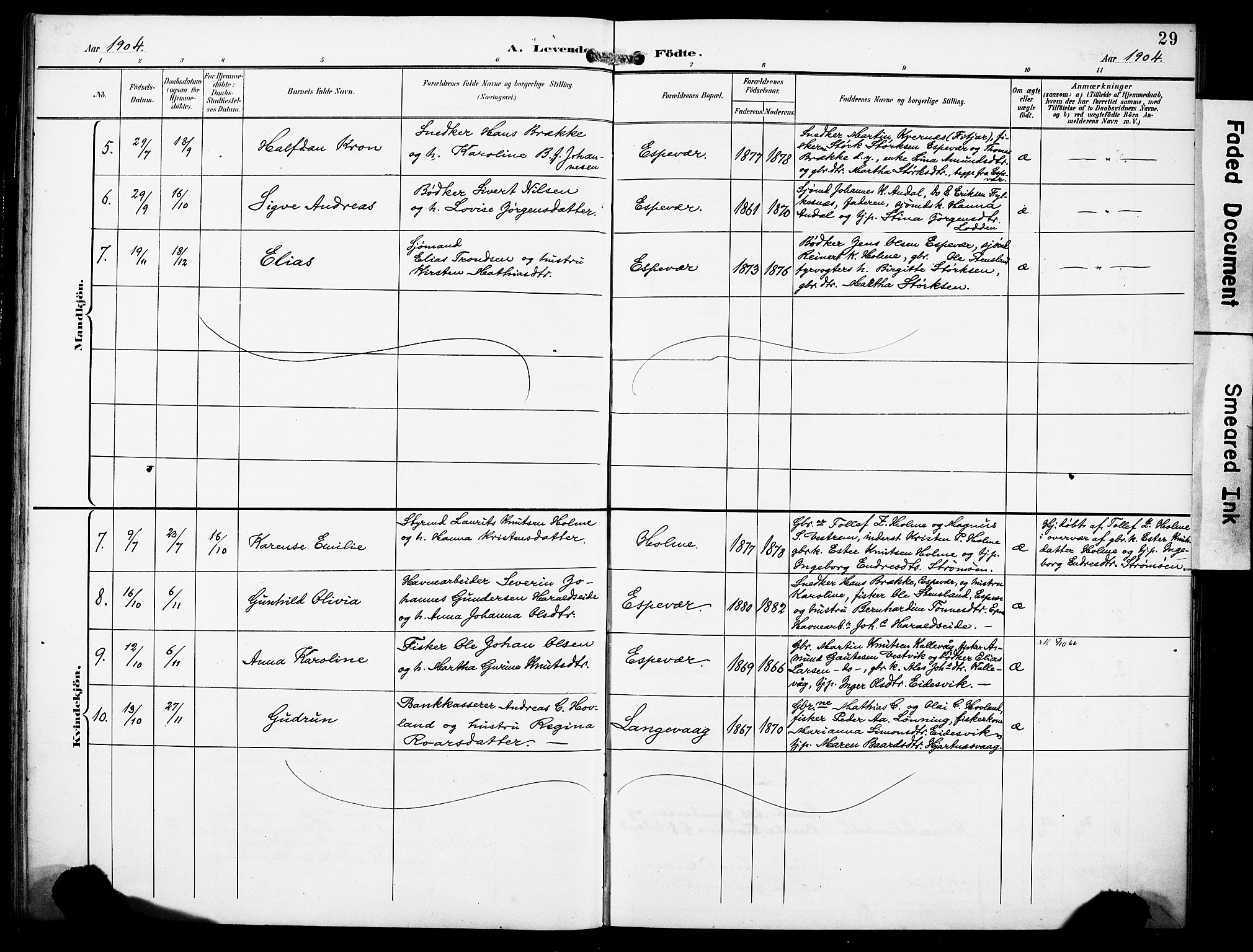 Finnås sokneprestembete, AV/SAB-A-99925/H/Ha/Haa/Haad/L0002: Parish register (official) no. D 2, 1895-1906, p. 29