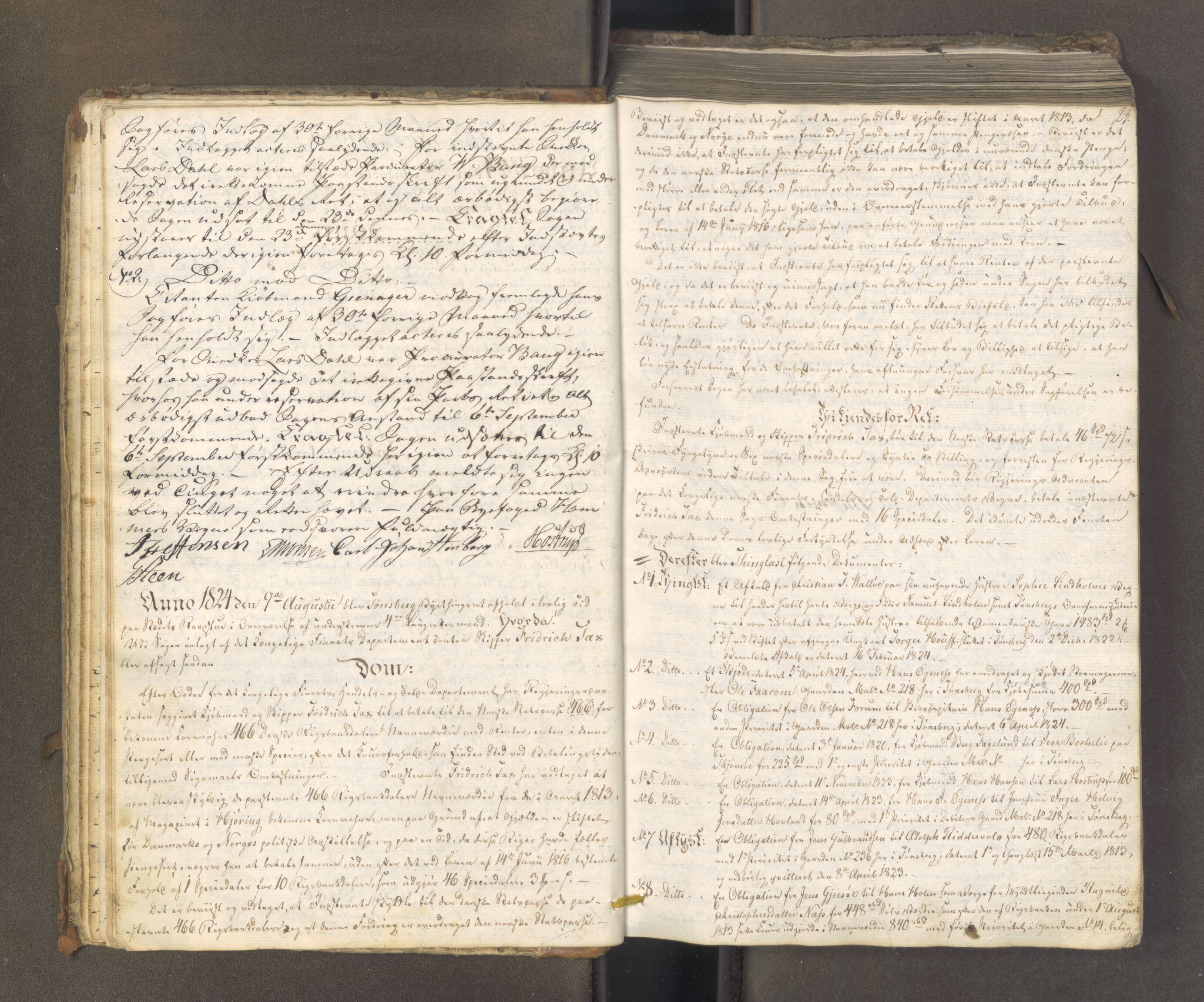 Tønsberg byfogd, AV/SAKO-A-224/F/Fa/L0024: Tingbok, 1824-1836, p. 22-23