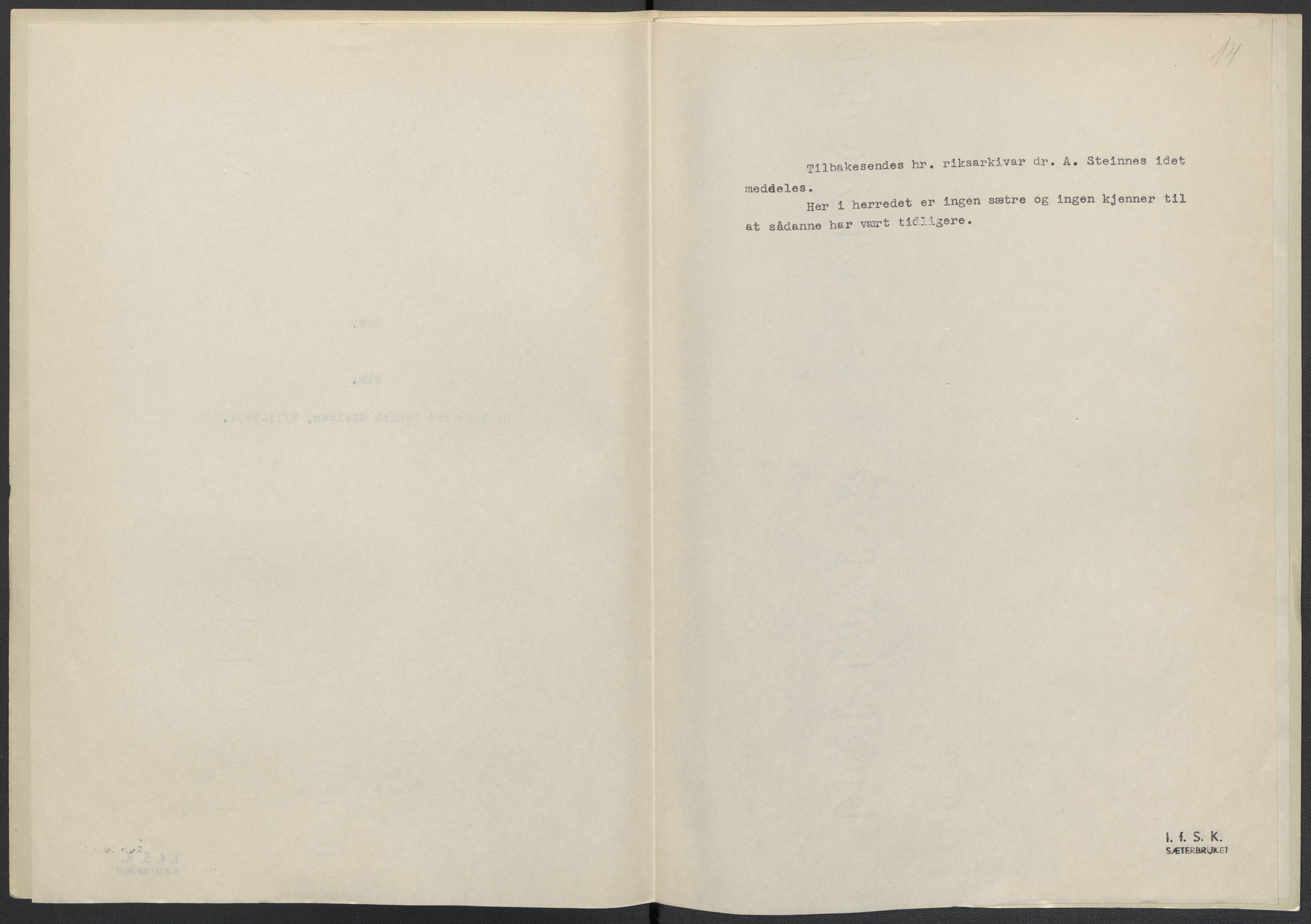 Instituttet for sammenlignende kulturforskning, AV/RA-PA-0424/F/Fc/L0016/0001: Eske B16: / Nordland (perm XLVI), 1932-1938, p. 14