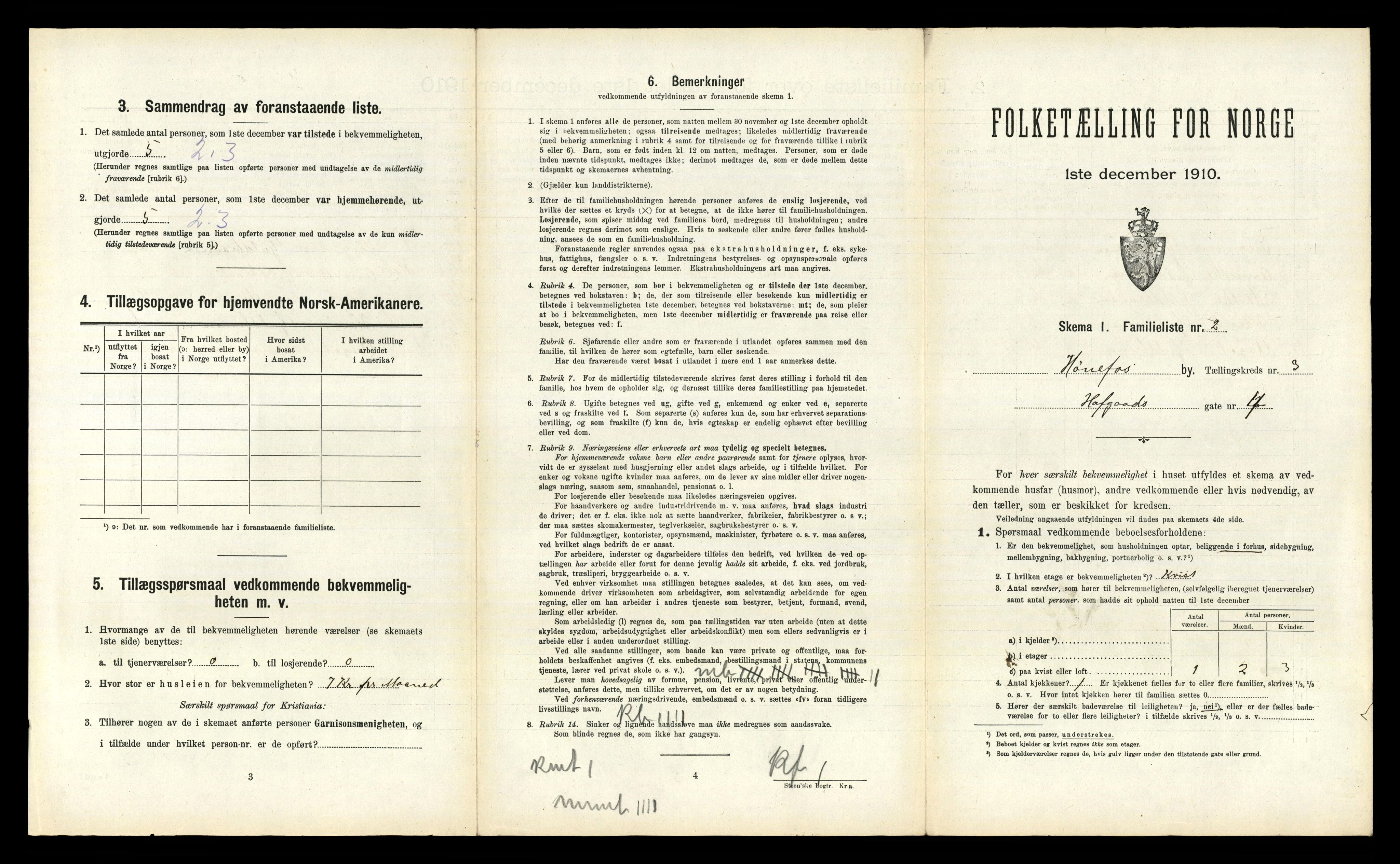 RA, 1910 census for Hønefoss, 1910, p. 529