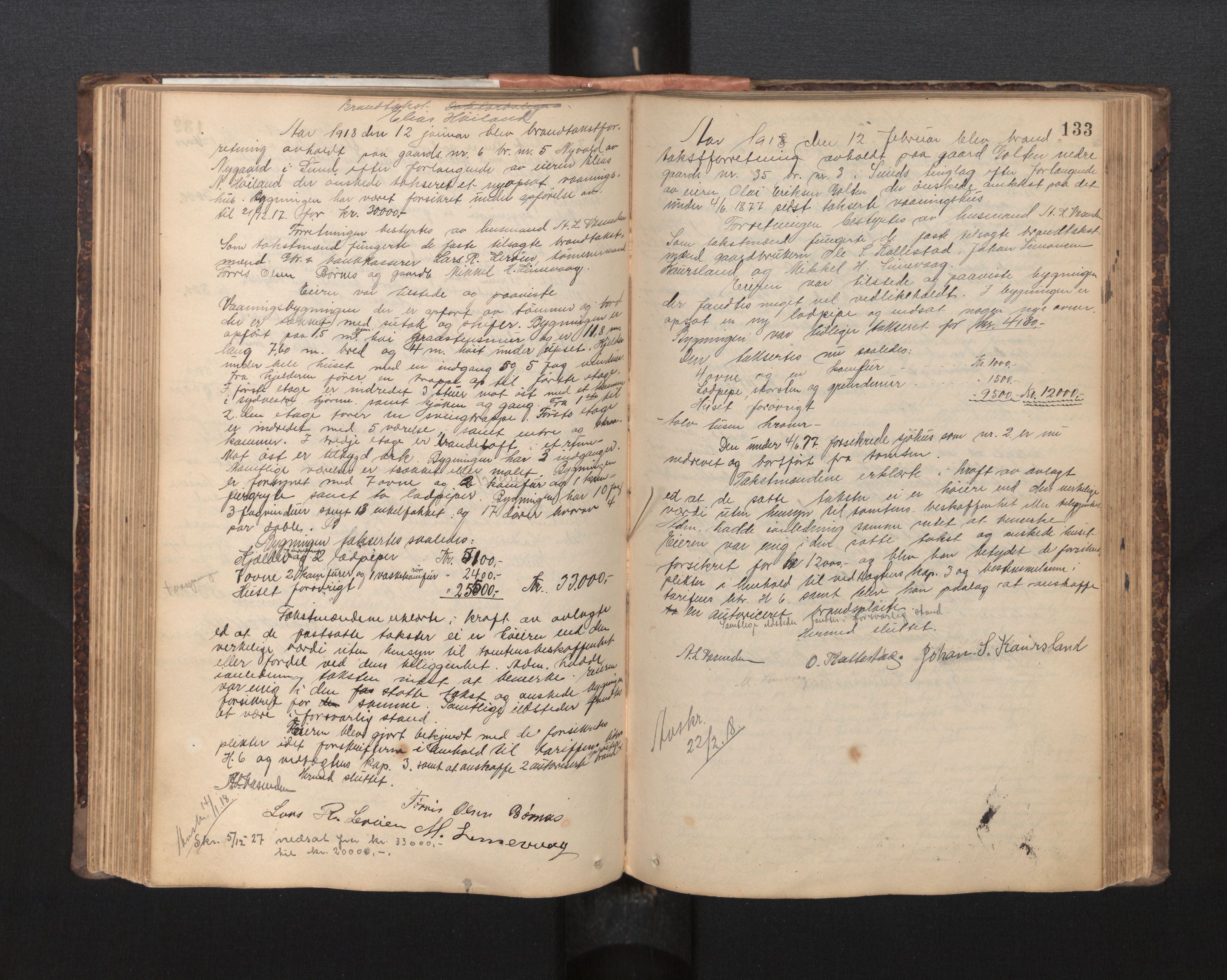 Lensmannen i Sund og Austevoll, AV/SAB-A-35201/0012/L0002: Branntakstprotokoll, 1887-1940, p. 132b-133a