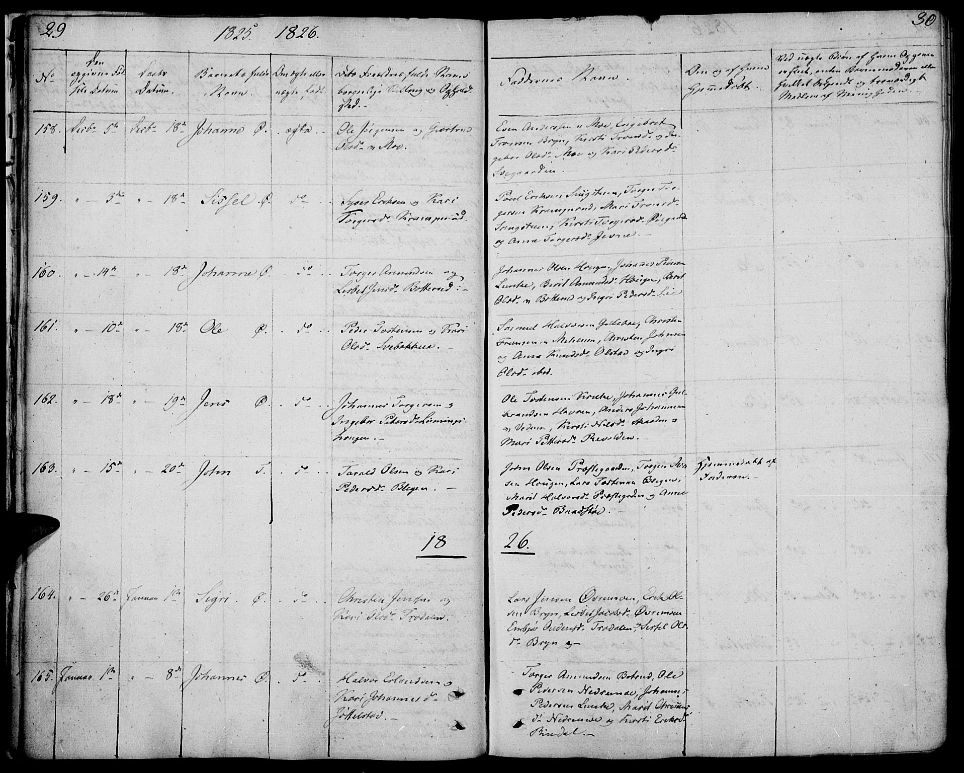 Øyer prestekontor, SAH/PREST-084/H/Ha/Haa/L0004: Parish register (official) no. 4, 1824-1841, p. 29-30