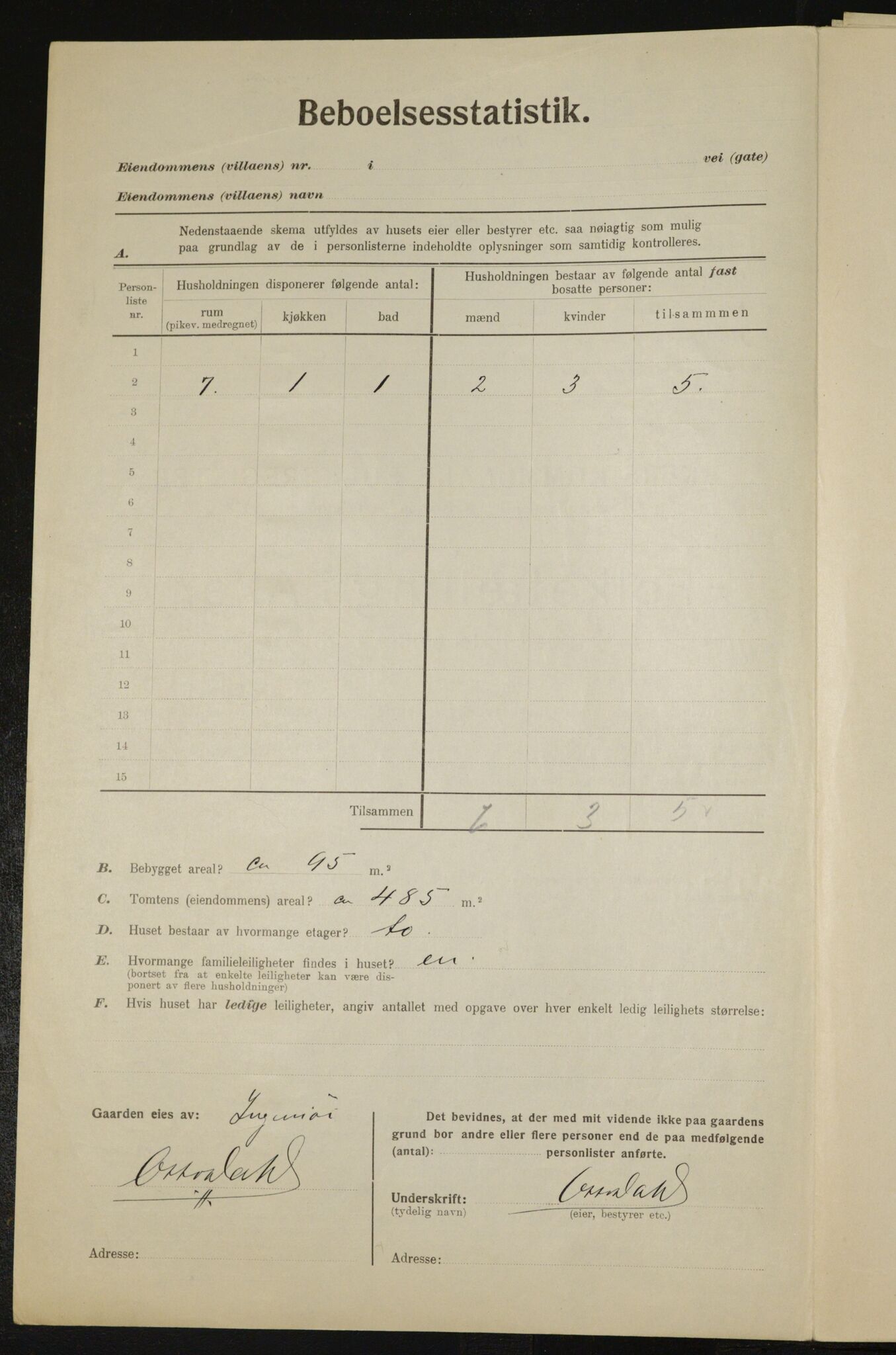 , Municipal Census 1923 for Aker, 1923, p. 9660