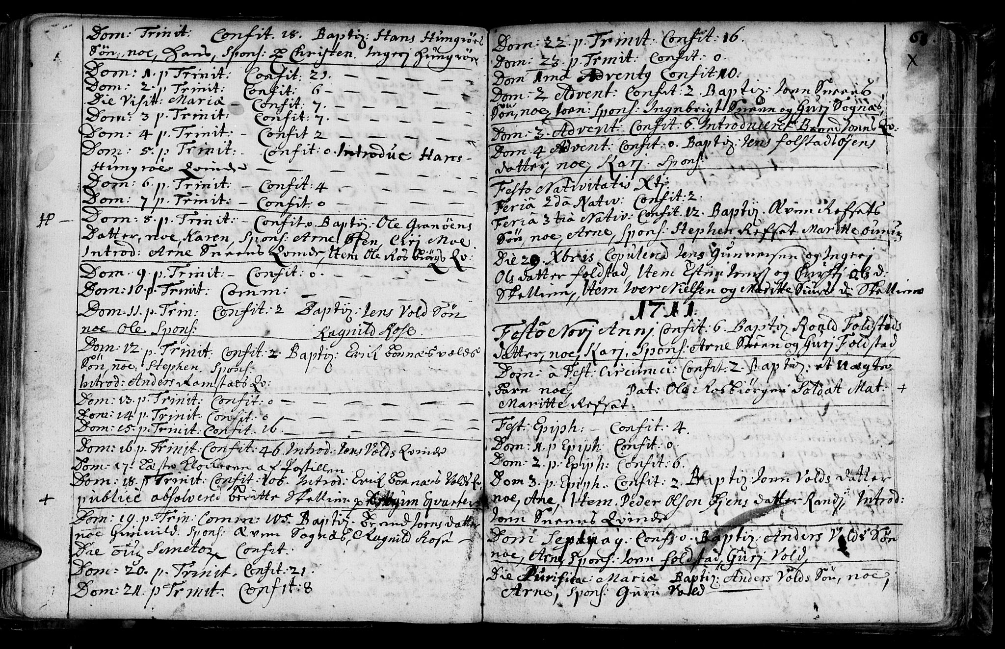 Ministerialprotokoller, klokkerbøker og fødselsregistre - Sør-Trøndelag, SAT/A-1456/687/L0990: Parish register (official) no. 687A01, 1690-1746, p. 68