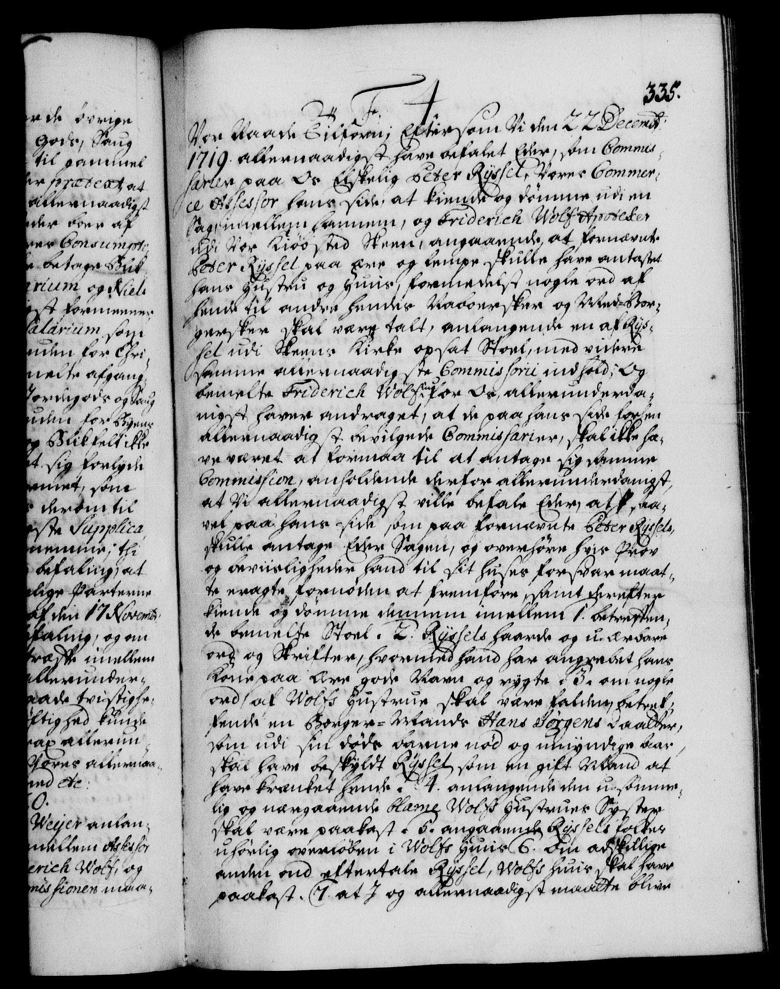 Danske Kanselli 1572-1799, AV/RA-EA-3023/F/Fc/Fca/Fcab/L0021: Norske tegnelser, 1719-1721, p. 335a