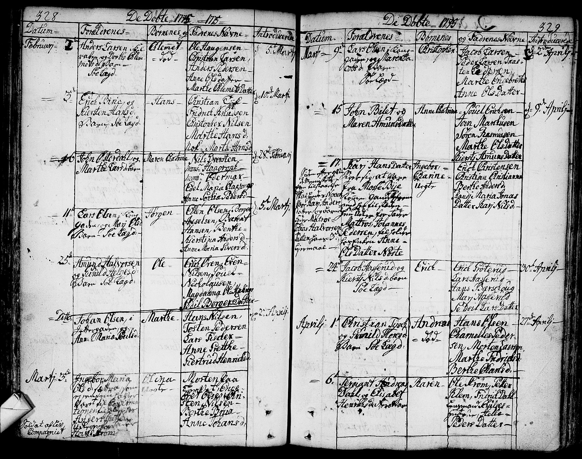 Bragernes kirkebøker, SAKO/A-6/F/Fa/L0005: Parish register (official) no. I 5, 1759-1781, p. 328-329