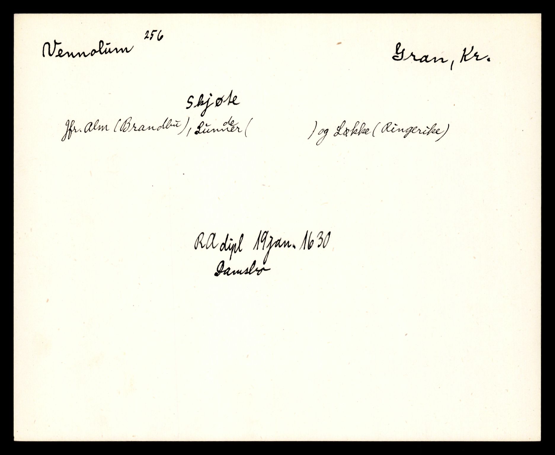 Riksarkivets diplomsamling, AV/RA-EA-5965/F35/F35e/L0011: Registreringssedler Oppland 3, 1400-1700, p. 383