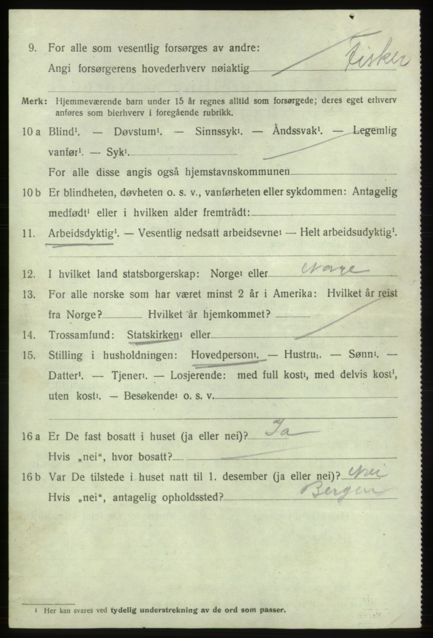 SAB, 1920 census for Bømlo, 1920, p. 2448