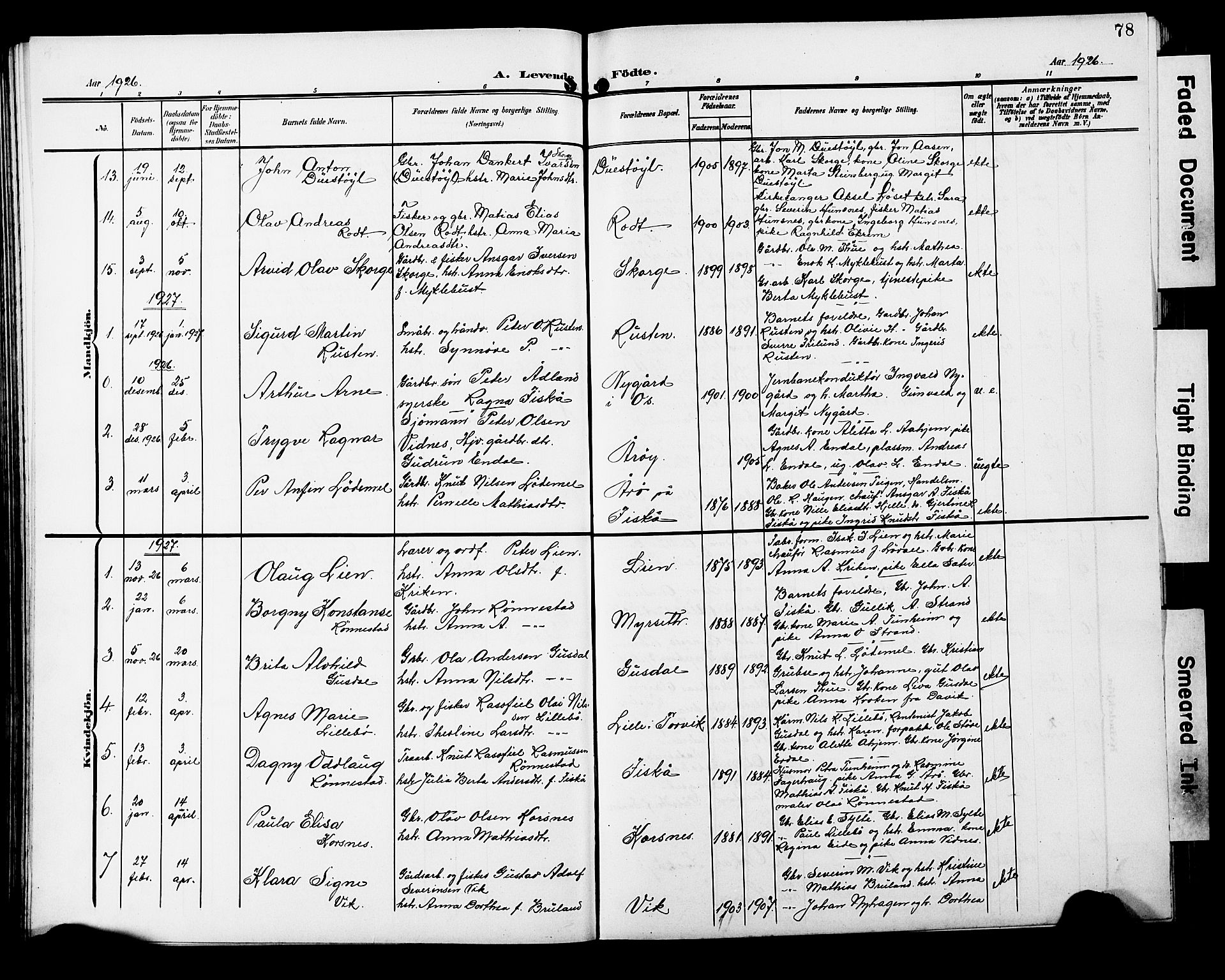 Ministerialprotokoller, klokkerbøker og fødselsregistre - Møre og Romsdal, AV/SAT-A-1454/501/L0018: Parish register (copy) no. 501C04, 1902-1930, p. 78