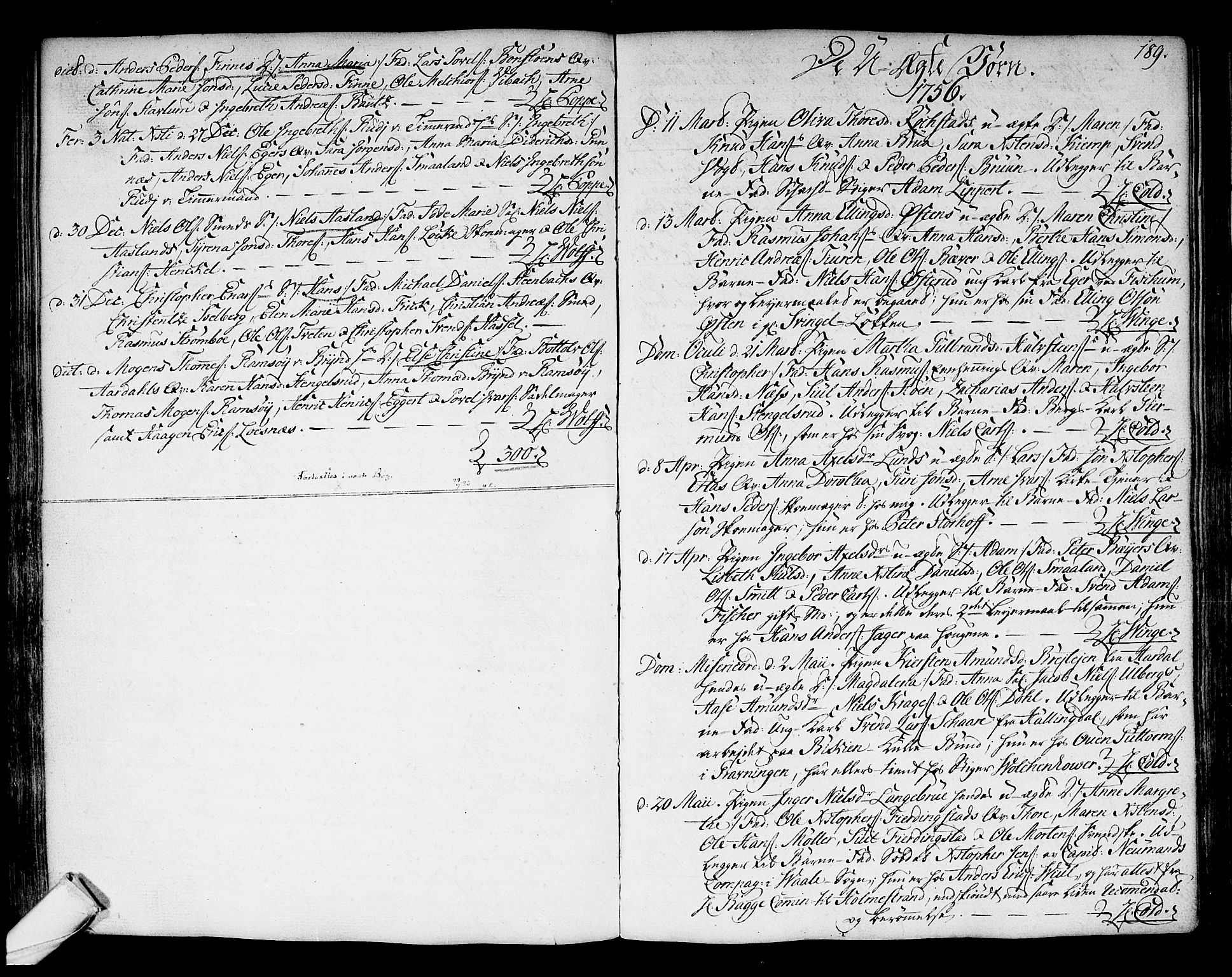 Kongsberg kirkebøker, AV/SAKO-A-22/F/Fa/L0004: Parish register (official) no. I 4, 1756-1768, p. 189