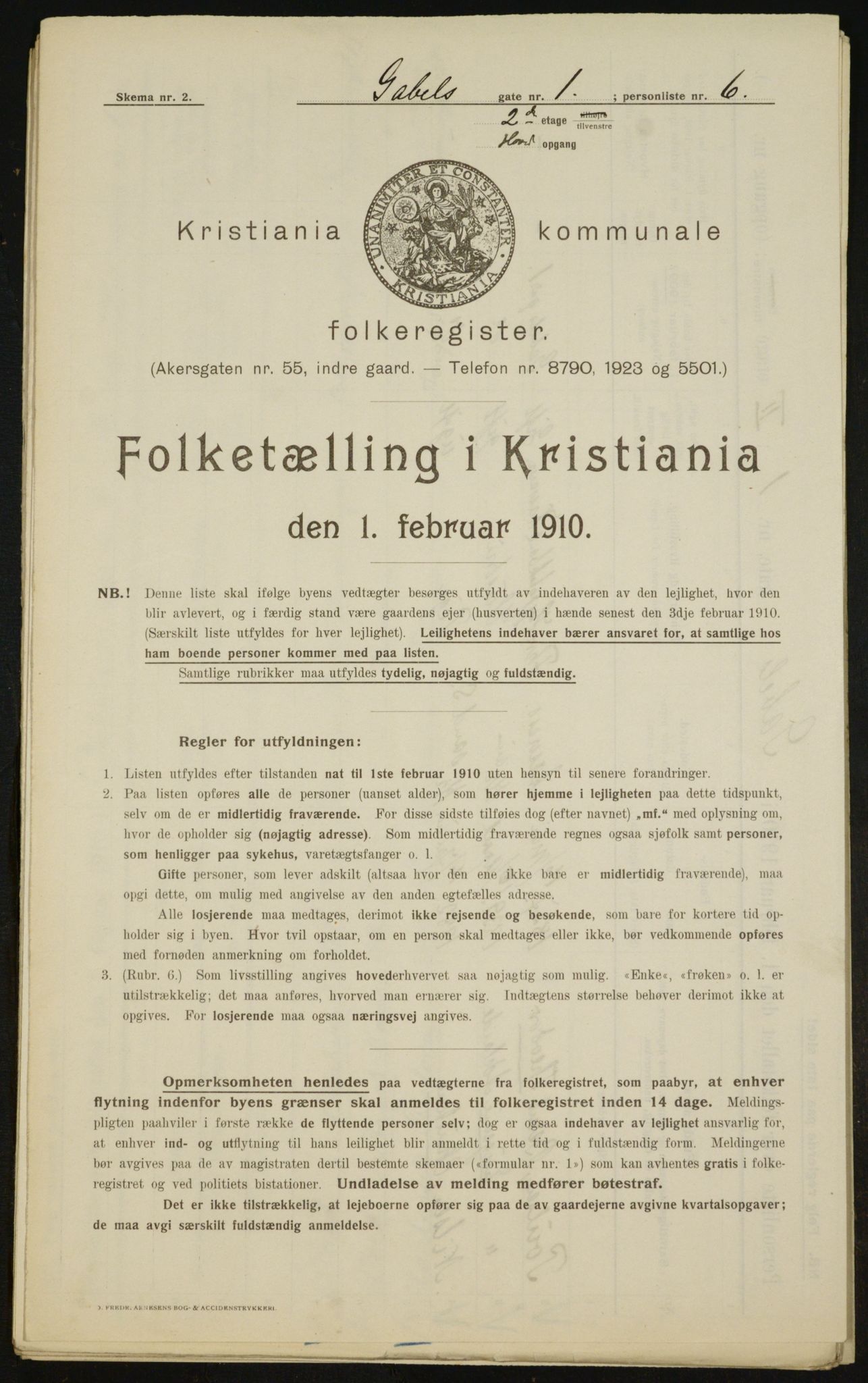 OBA, Municipal Census 1910 for Kristiania, 1910, p. 27111