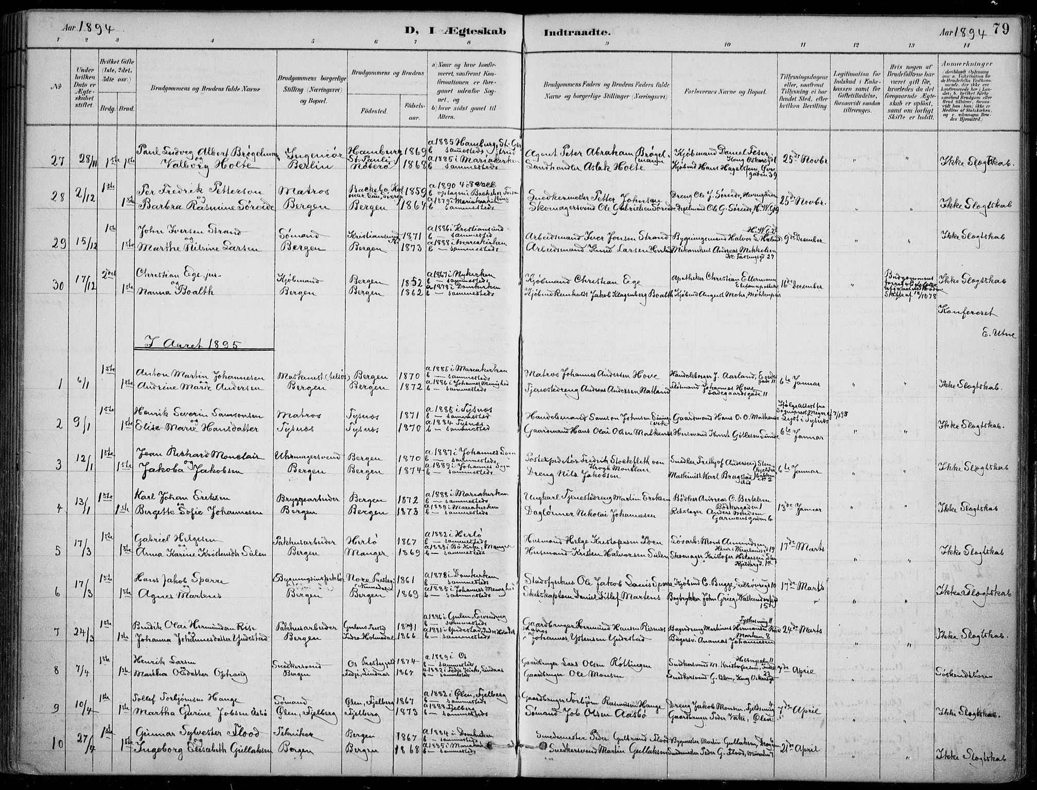 Mariakirken Sokneprestembete, SAB/A-76901/H/Hab/L0008: Parish register (copy) no. A 8, 1889-1908, p. 79