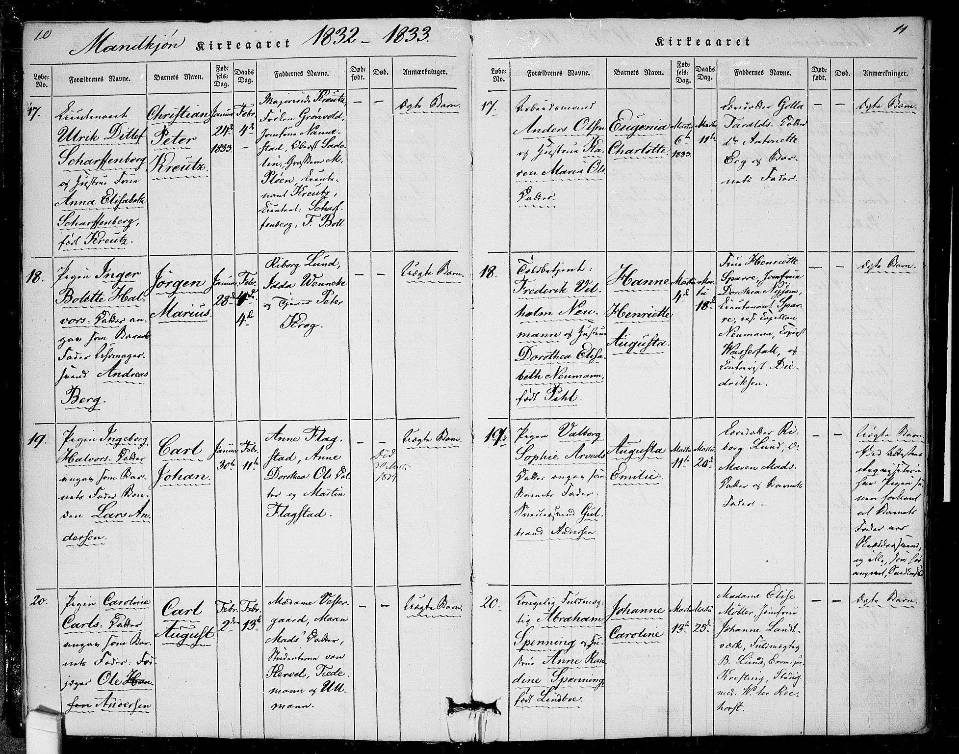 Rikshospitalet prestekontor Kirkebøker, AV/SAO-A-10309b/F/L0002: Parish register (official) no. 2, 1832-1840, p. 10-11