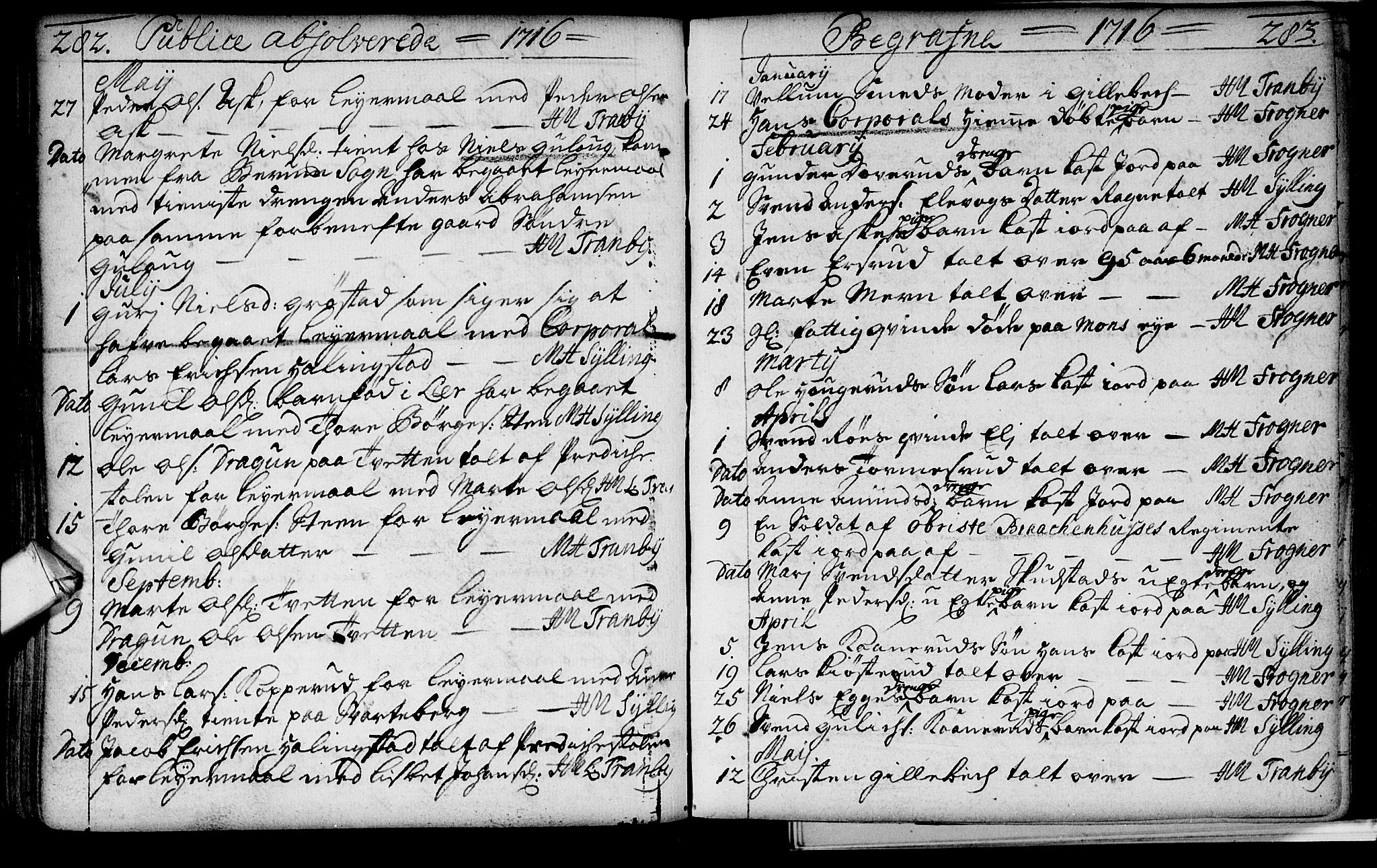 Lier kirkebøker, AV/SAKO-A-230/F/Fa/L0002: Parish register (official) no. I 2, 1701-1726, p. 282-283