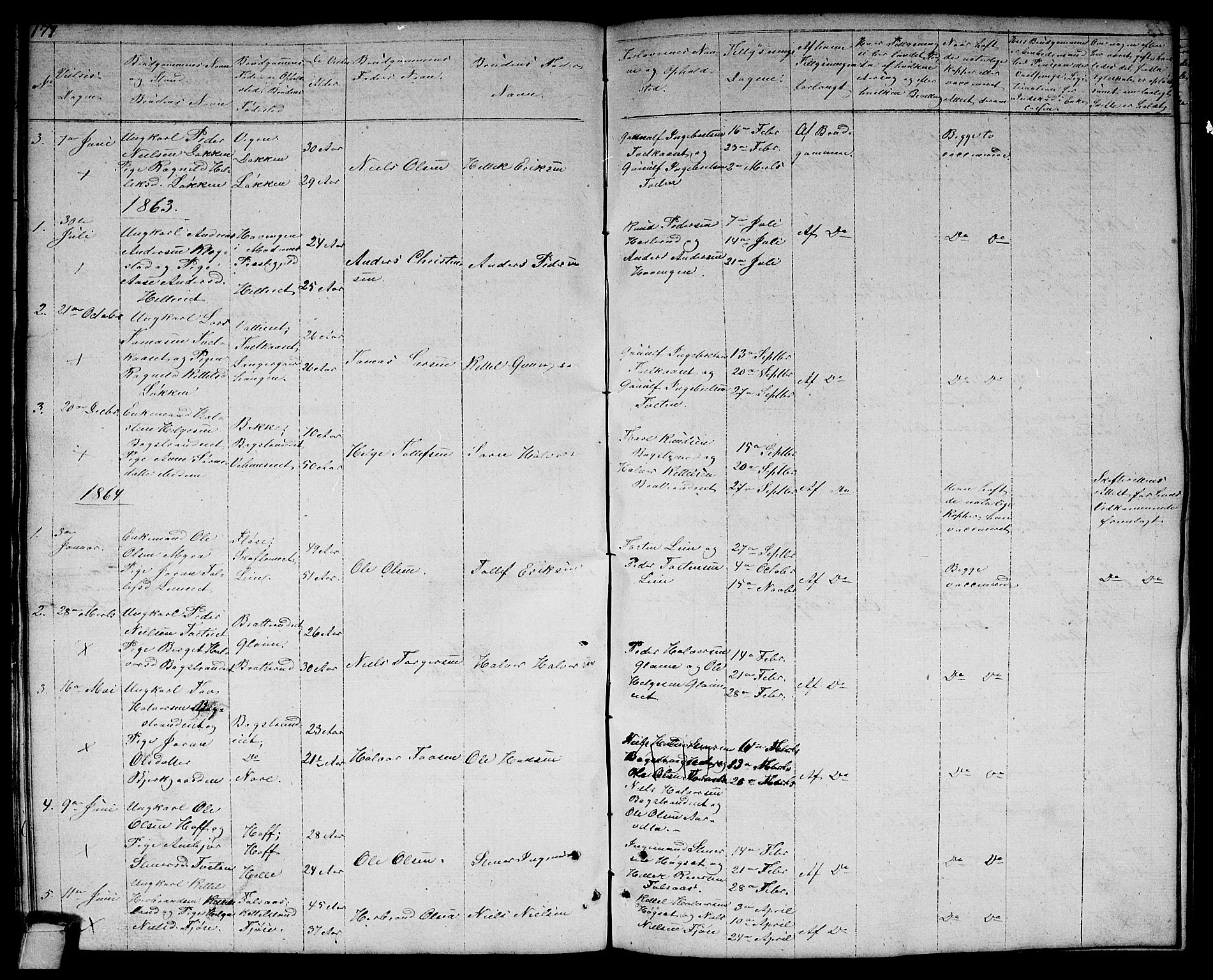 Rollag kirkebøker, SAKO/A-240/G/Gb/L0001: Parish register (copy) no. II 1, 1836-1877, p. 177