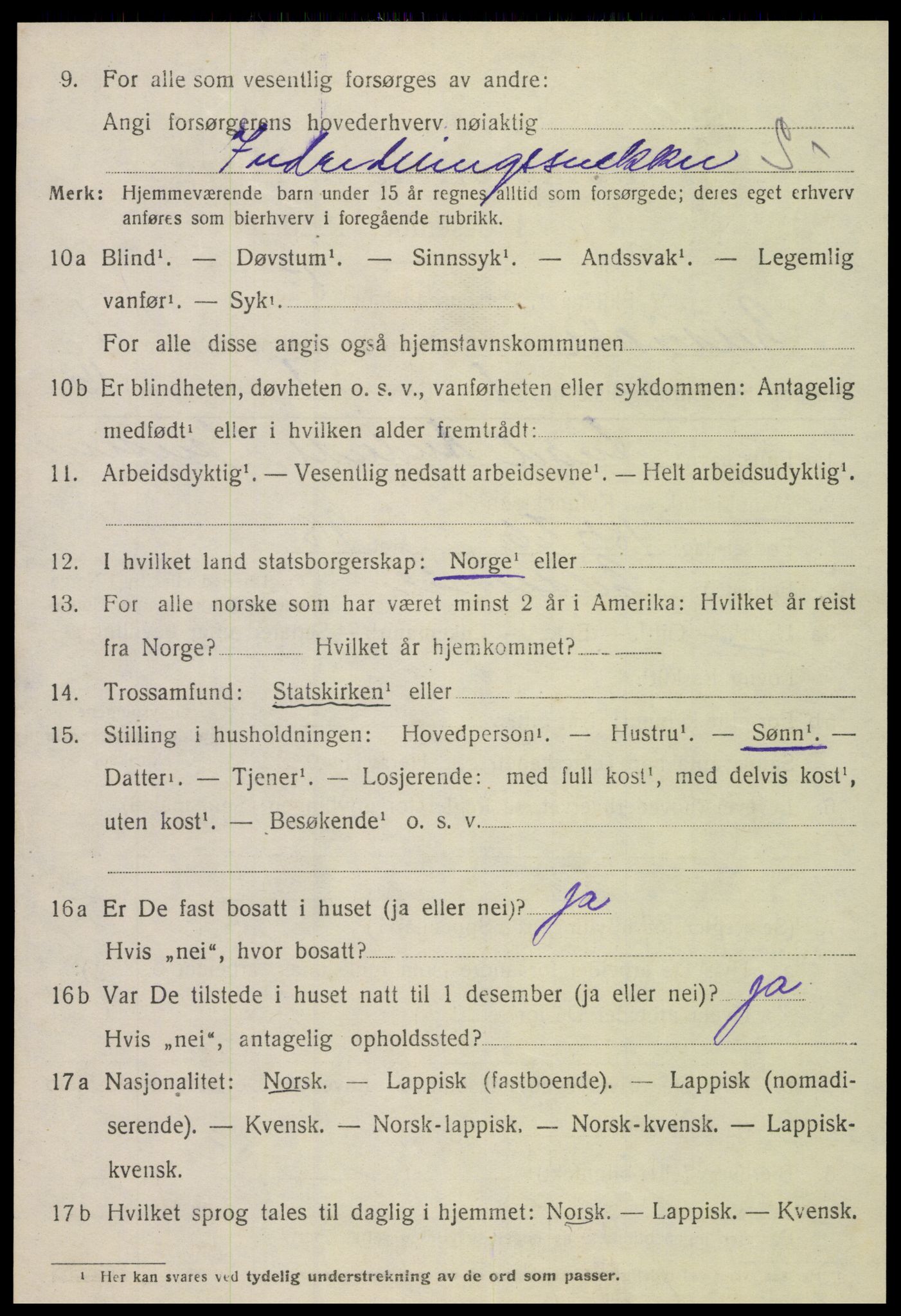 SAT, 1920 census for Gildeskål, 1920, p. 1631