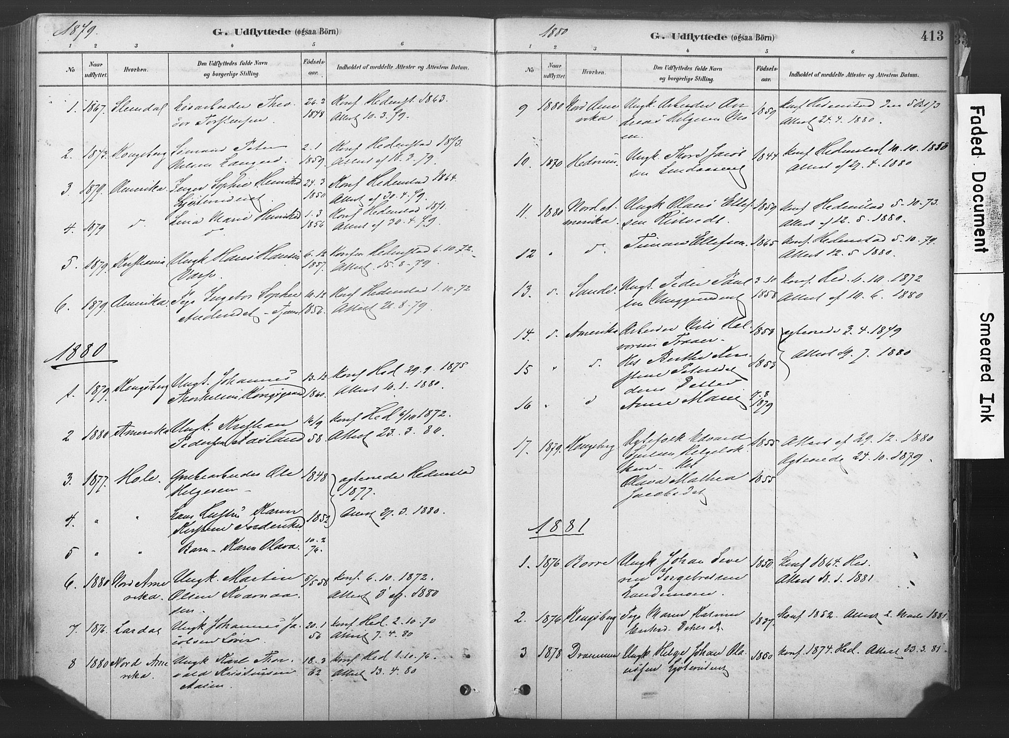 Sandsvær kirkebøker, AV/SAKO-A-244/F/Fd/L0001: Parish register (official) no. IV 1, 1878-1906, p. 413