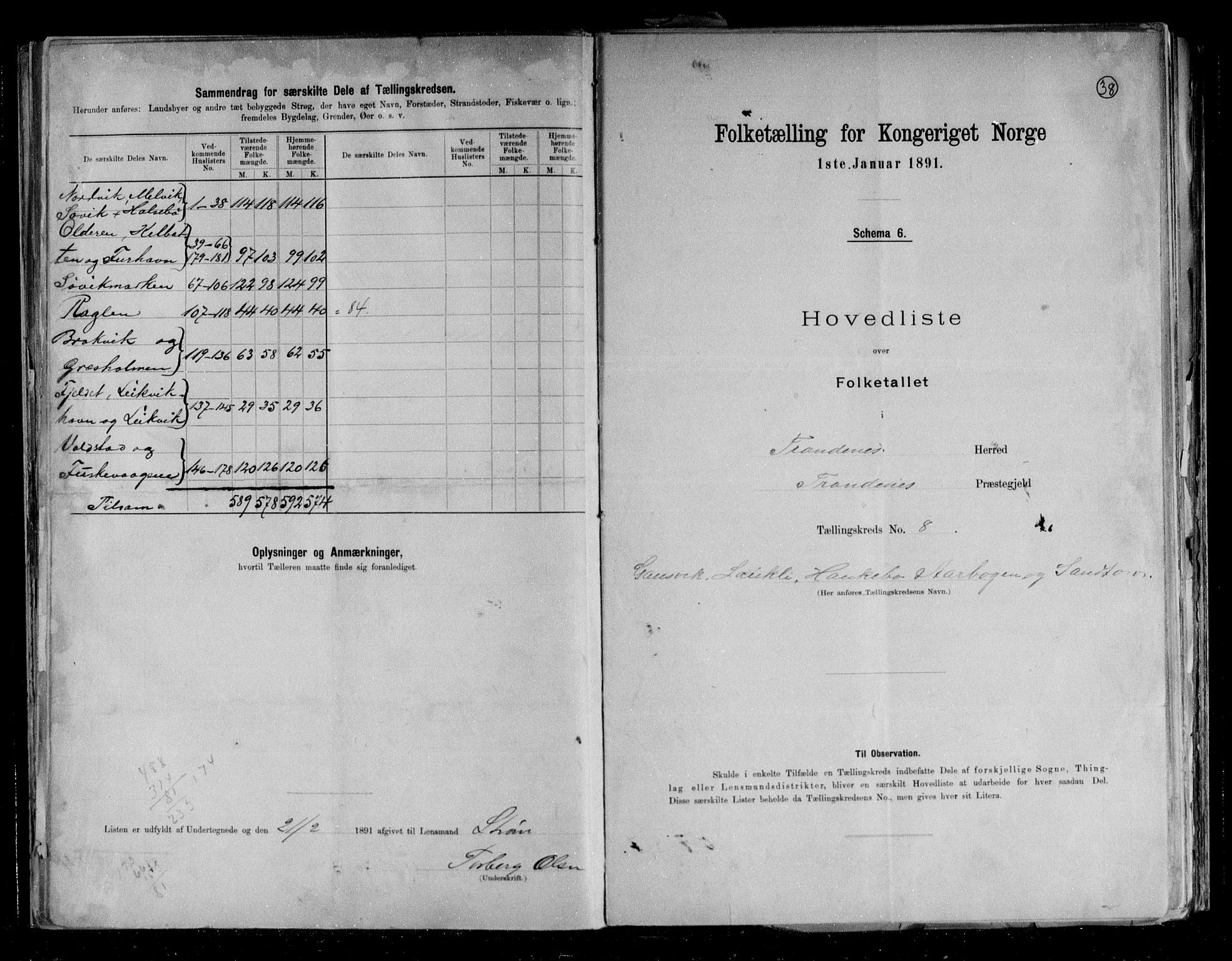 RA, 1891 census for 1914 Trondenes, 1891, p. 22