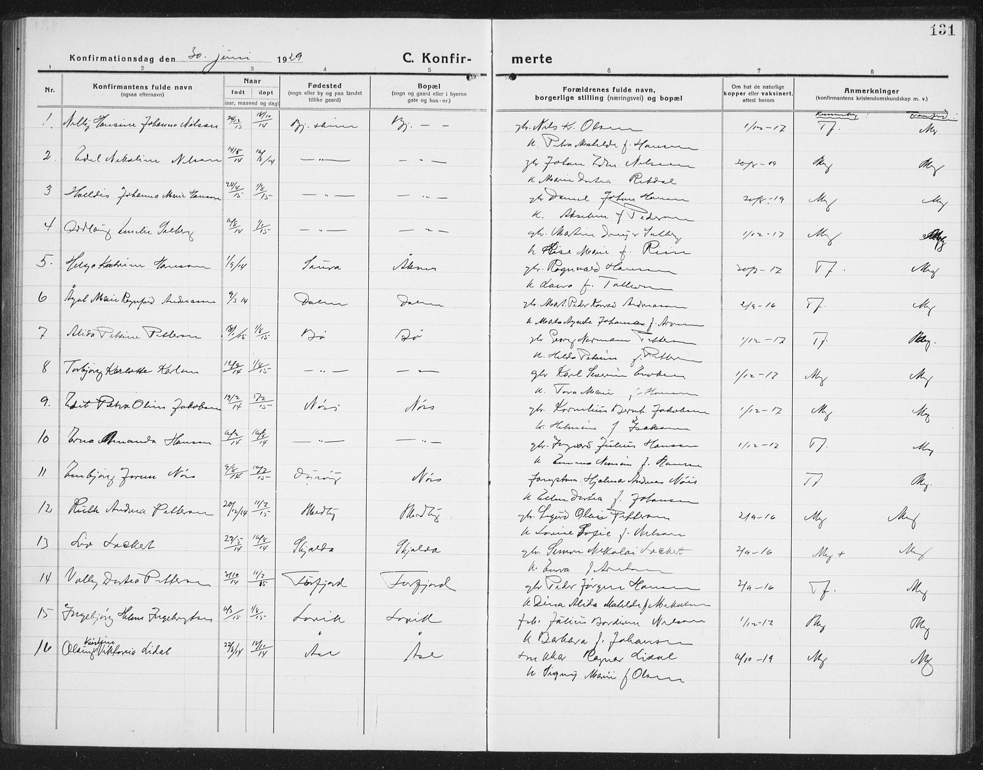 Ministerialprotokoller, klokkerbøker og fødselsregistre - Nordland, AV/SAT-A-1459/898/L1428: Parish register (copy) no. 898C03, 1918-1938, p. 131