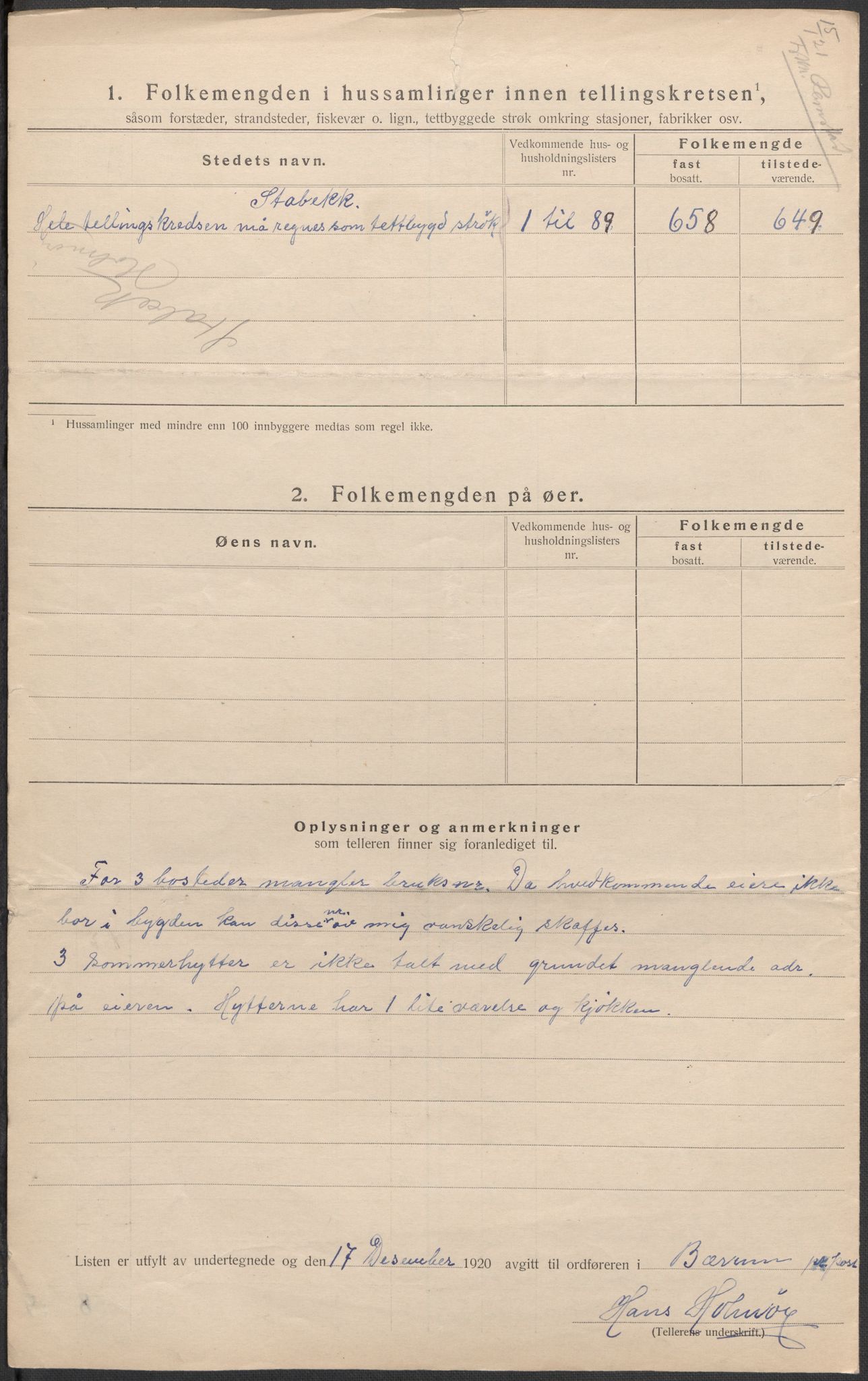 SAO, 1920 census for Bærum, 1920, p. 75