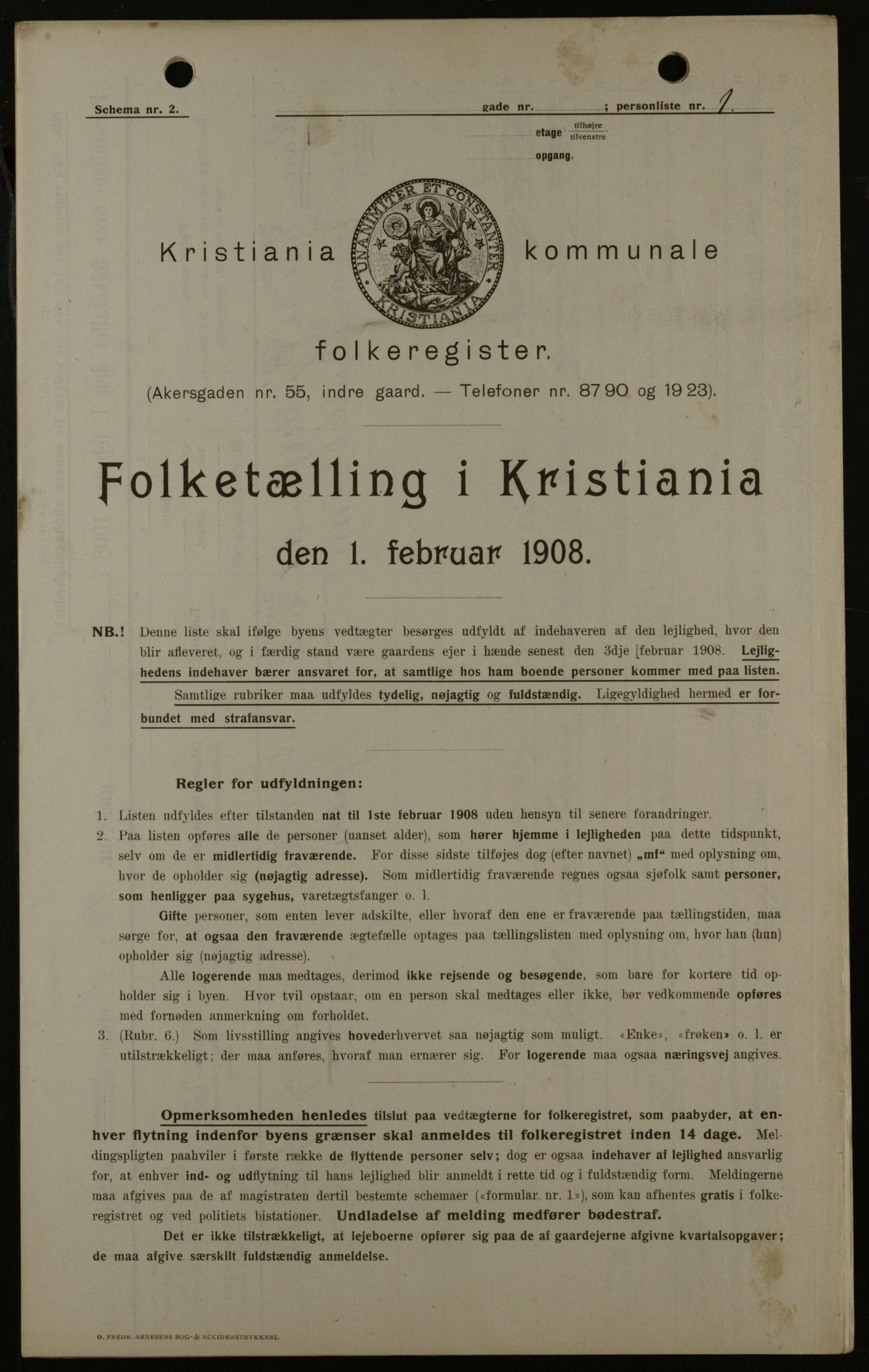 OBA, Municipal Census 1908 for Kristiania, 1908, p. 4357