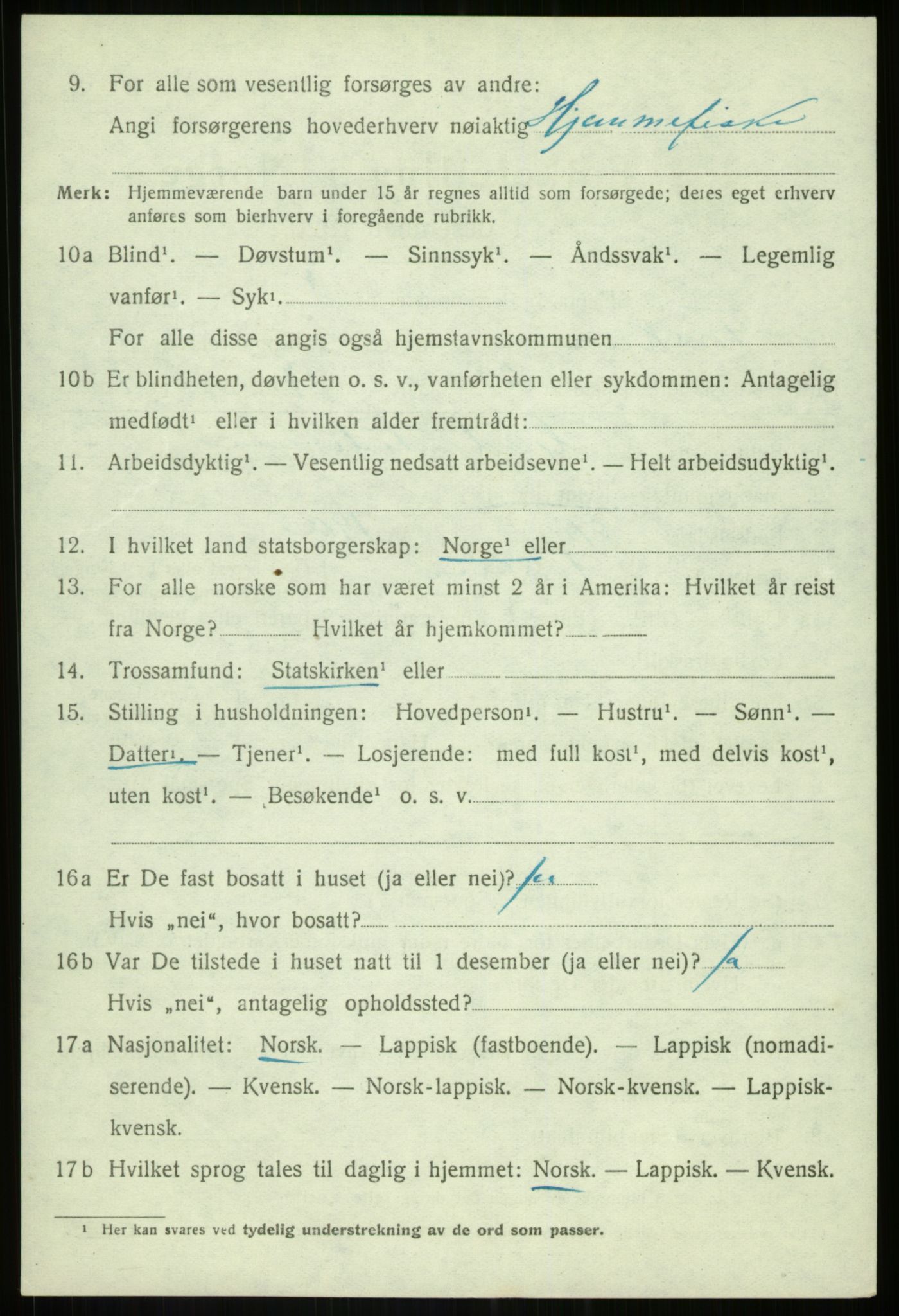 SATØ, 1920 census for Torsken, 1920, p. 2368