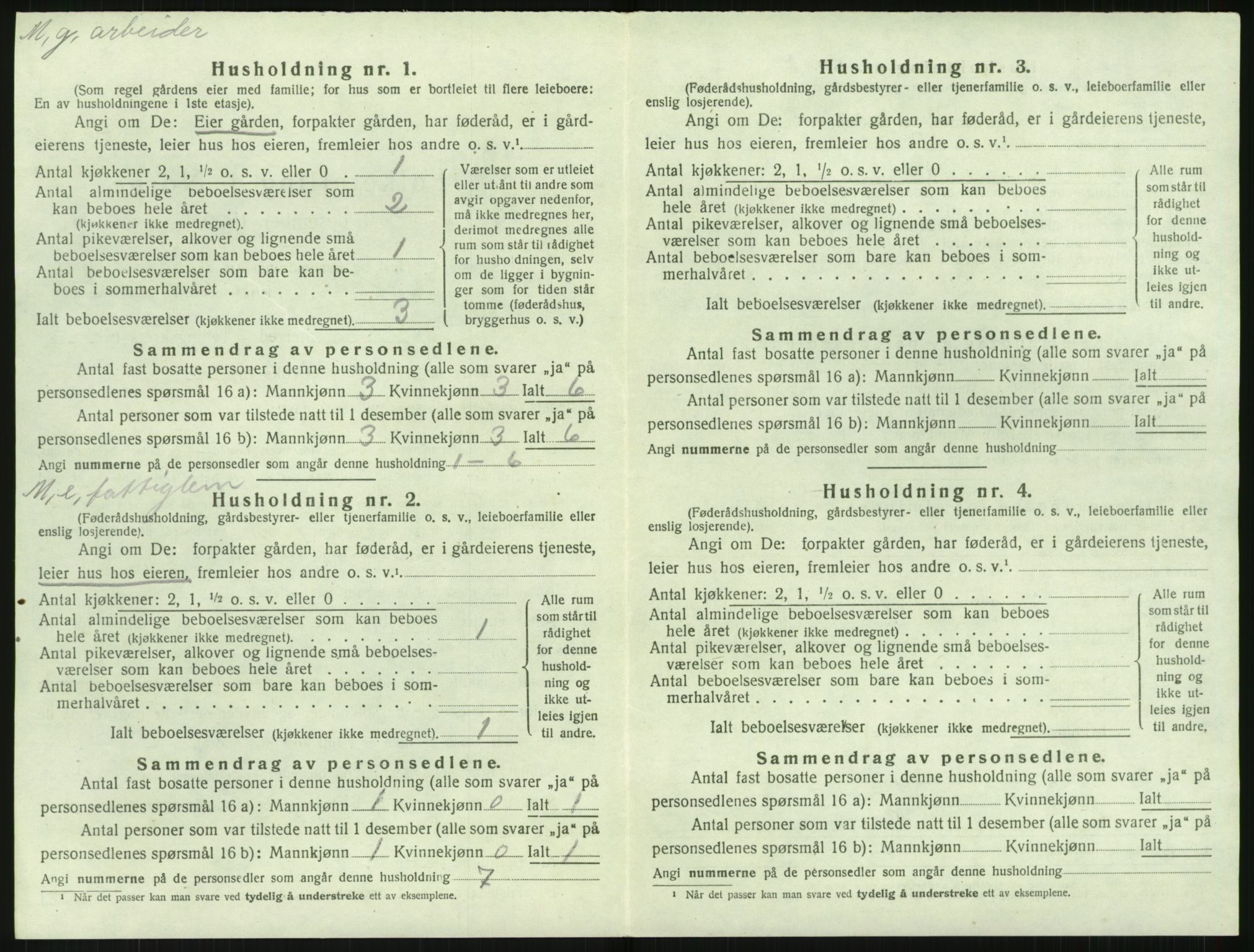 SAK, 1920 census for Holt, 1920, p. 1481