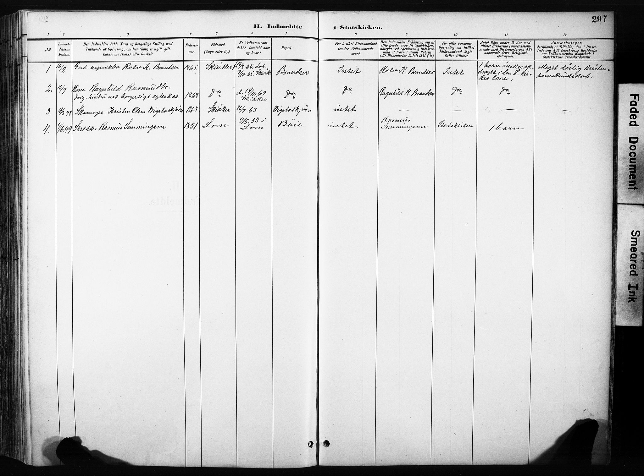 Skjåk prestekontor, SAH/PREST-072/H/Ha/Hab/L0003: Parish register (copy) no. 3, 1893-1932, p. 297