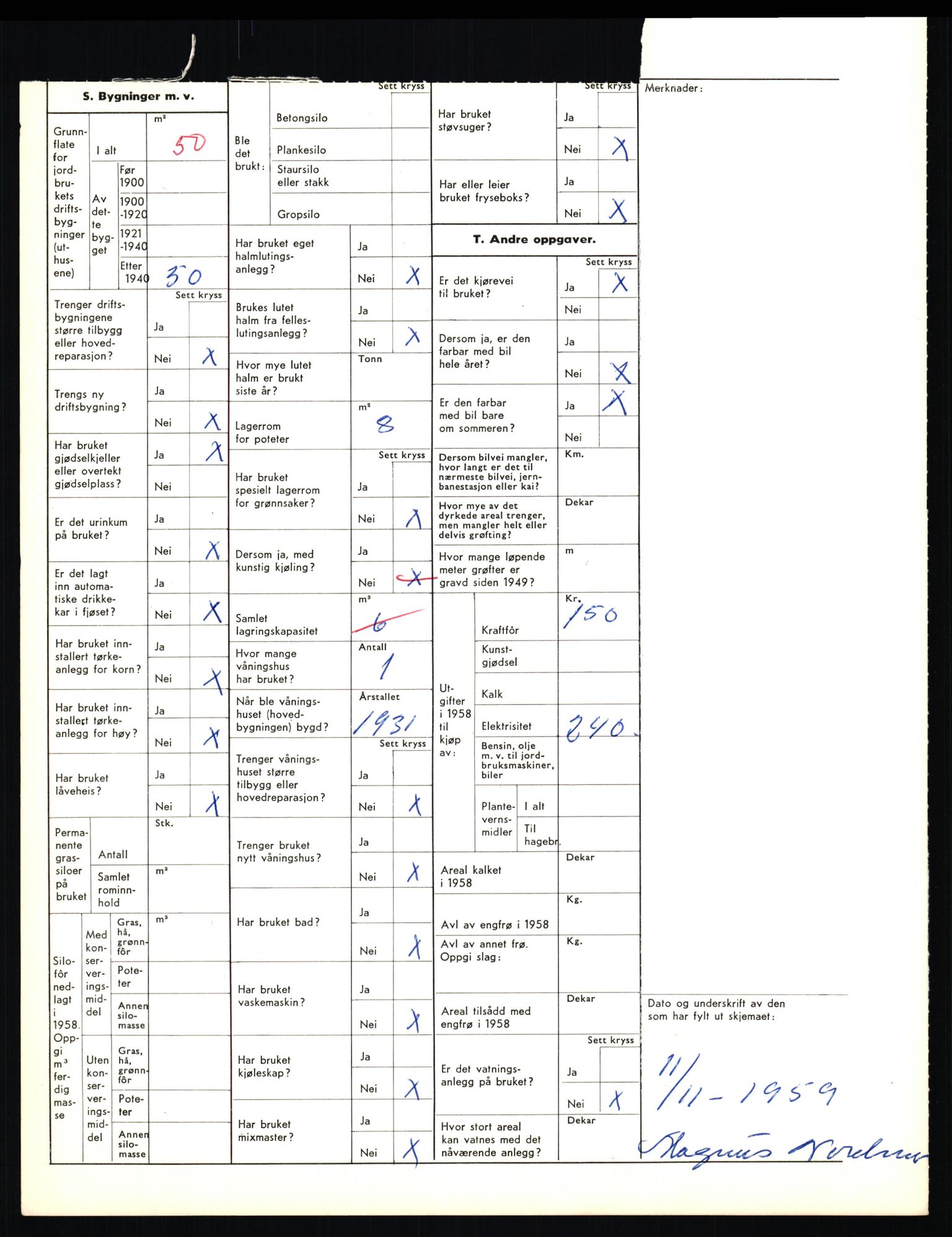 Statistisk sentralbyrå, Næringsøkonomiske emner, Jordbruk, skogbruk, jakt, fiske og fangst, AV/RA-S-2234/G/Gd/L0656: Troms: 1924 Målselv (kl. 0-3) og 1925 Sørreisa, 1959, p. 1378