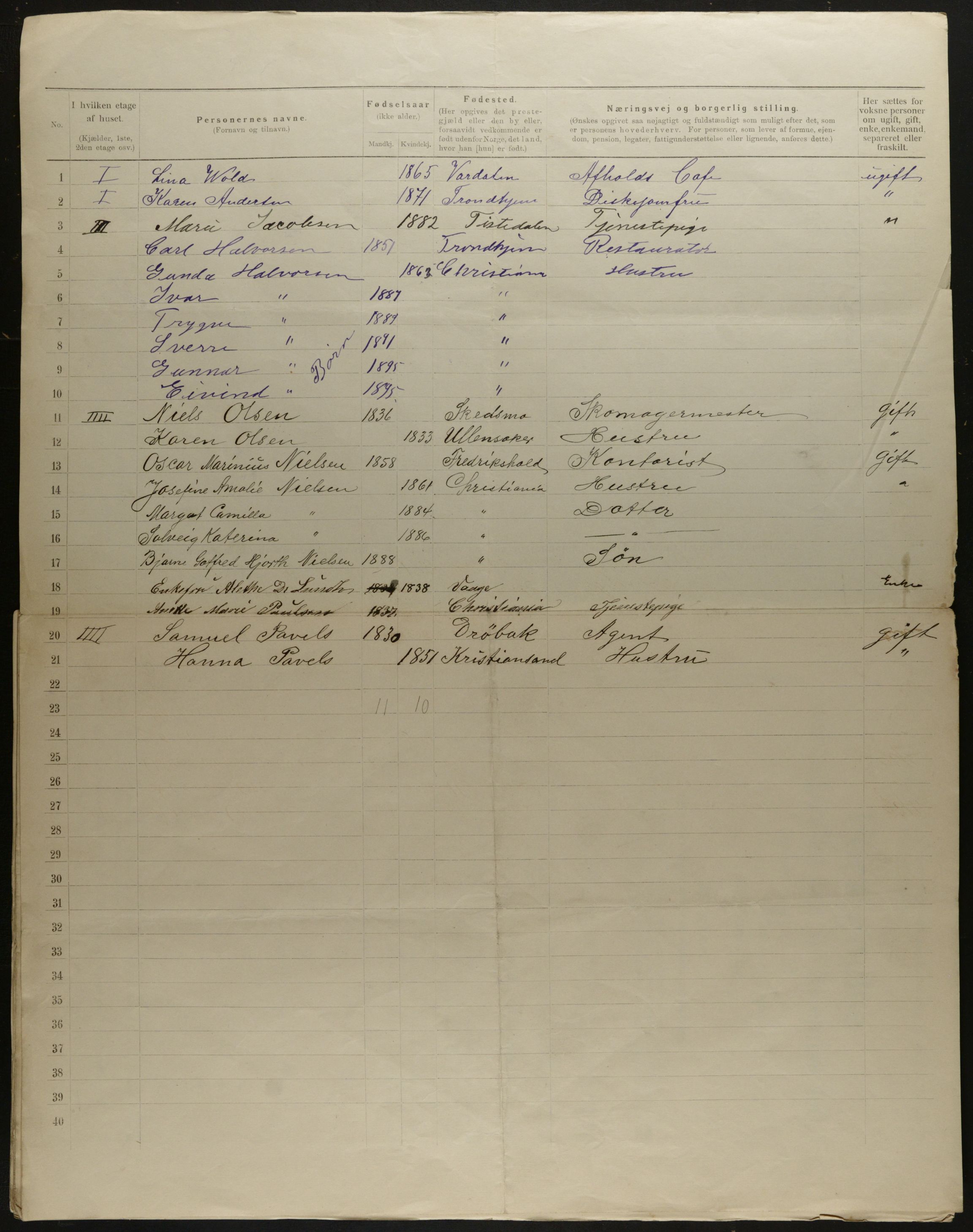 OBA, Municipal Census 1901 for Kristiania, 1901, p. 12416