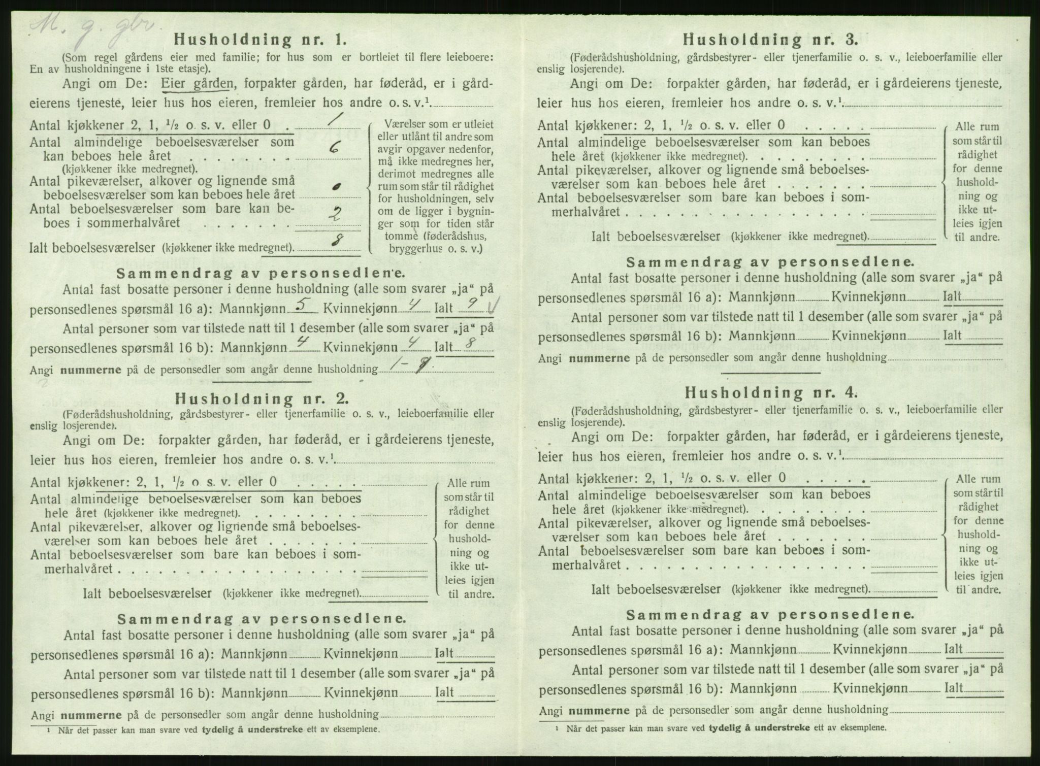 SAT, 1920 census for Tustna, 1920, p. 444