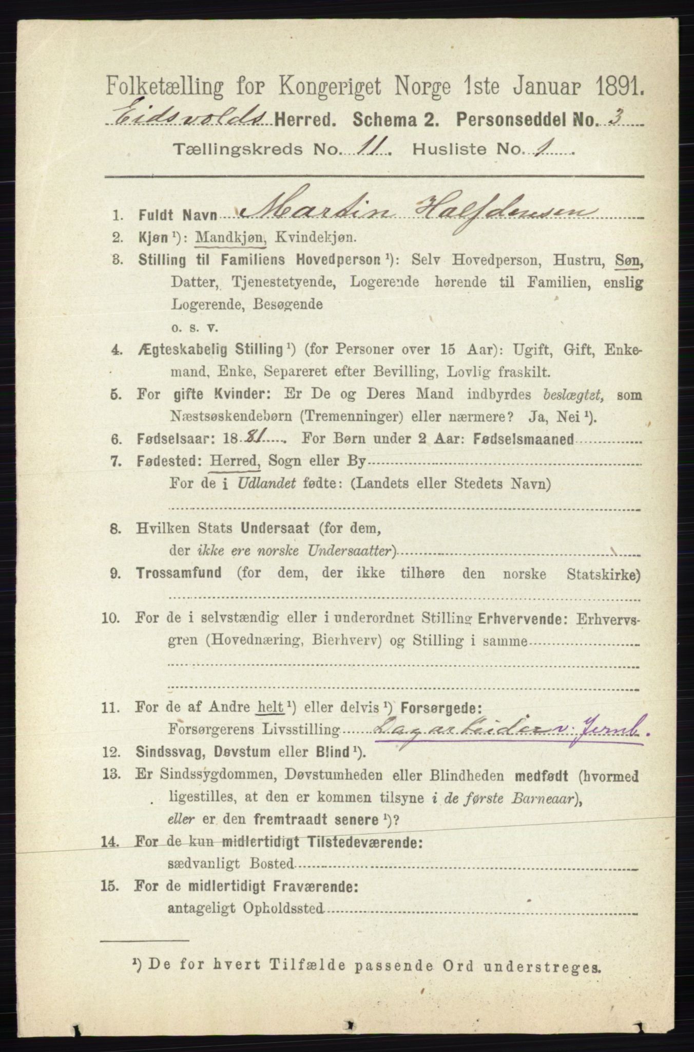 RA, 1891 census for 0237 Eidsvoll, 1891, p. 7686