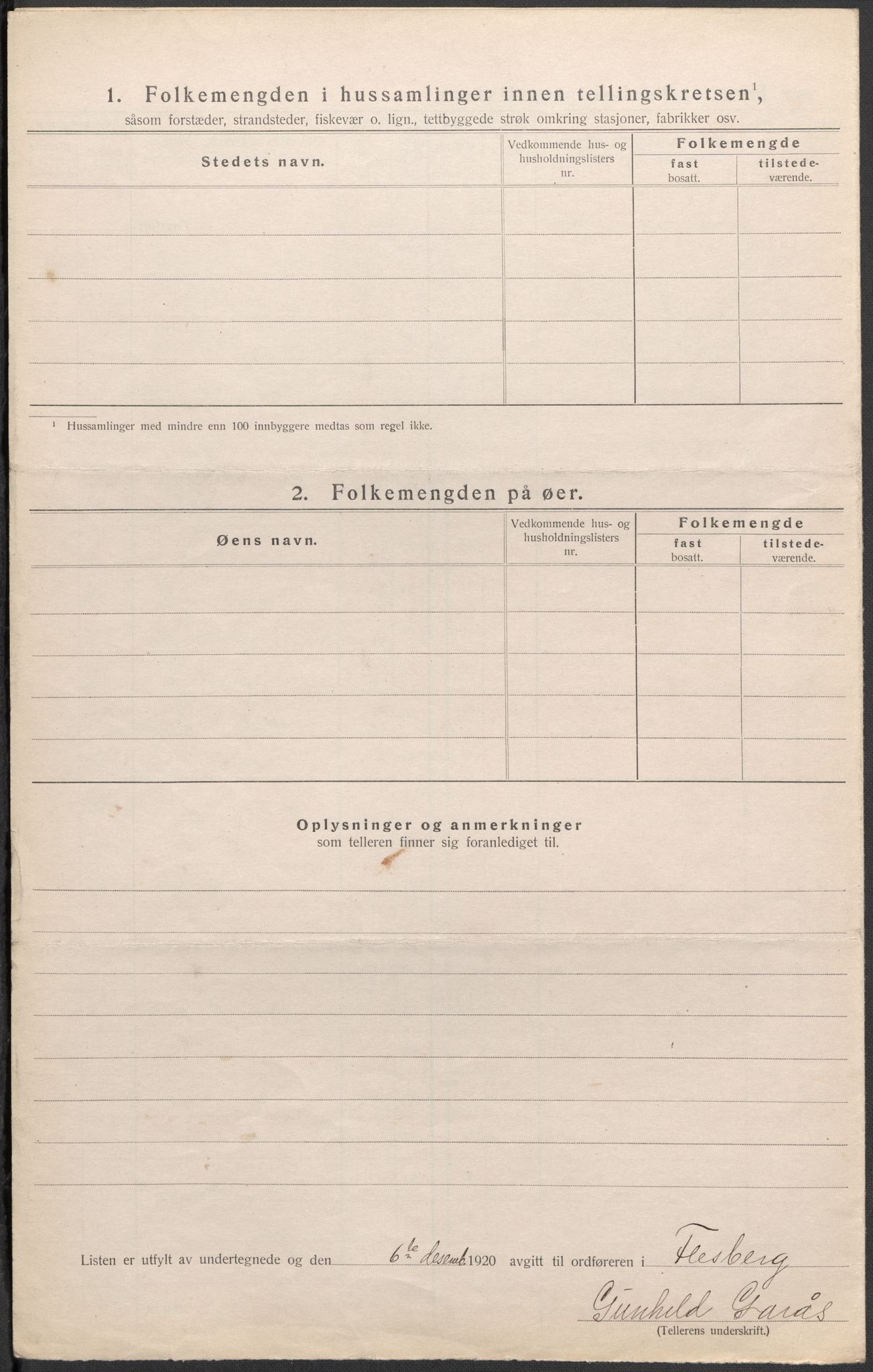 SAKO, 1920 census for Flesberg, 1920, p. 56