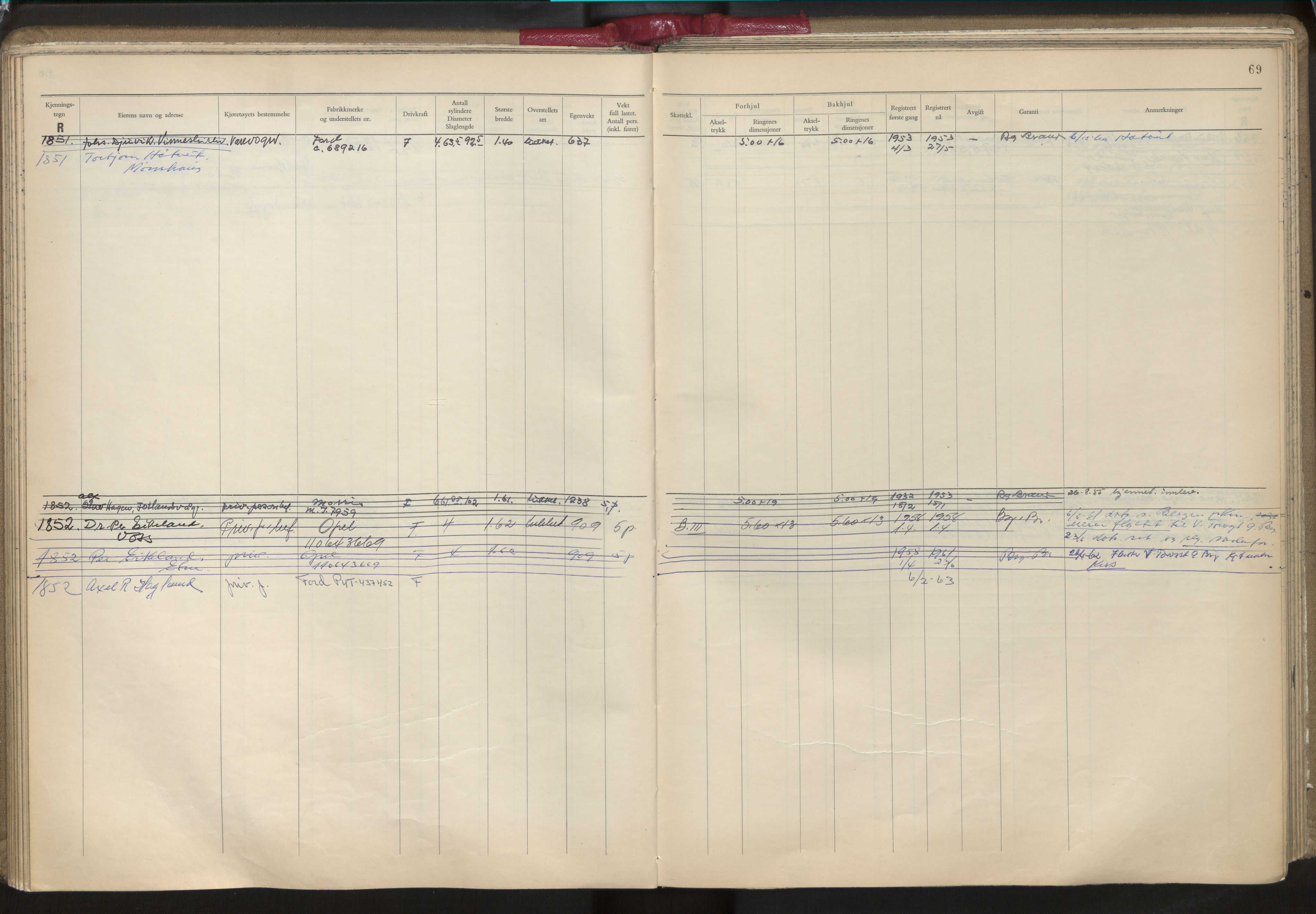 Statens vegvesen, Hordaland vegkontor, AV/SAB-A-5201/2/O/Oa/L0006: Bil - R1716-2222, 1915-1970