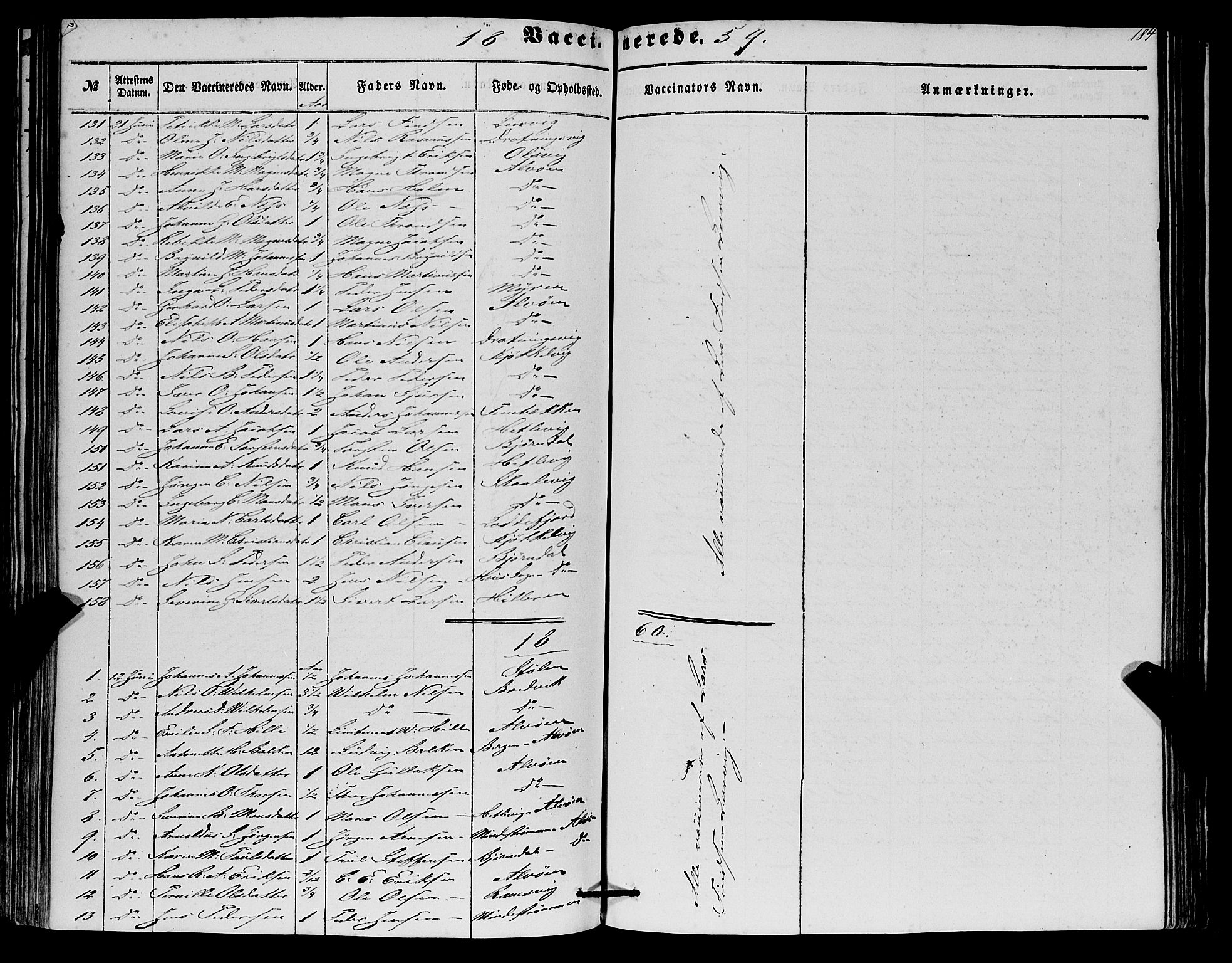 Askøy Sokneprestembete, SAB/A-74101/H/Ha/Haa/Haaa/L0012: Parish register (official) no. A 12, 1855-1877, p. 184