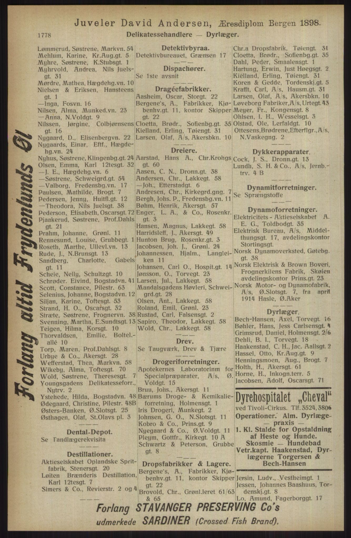 Kristiania/Oslo adressebok, PUBL/-, 1914, p. 1778