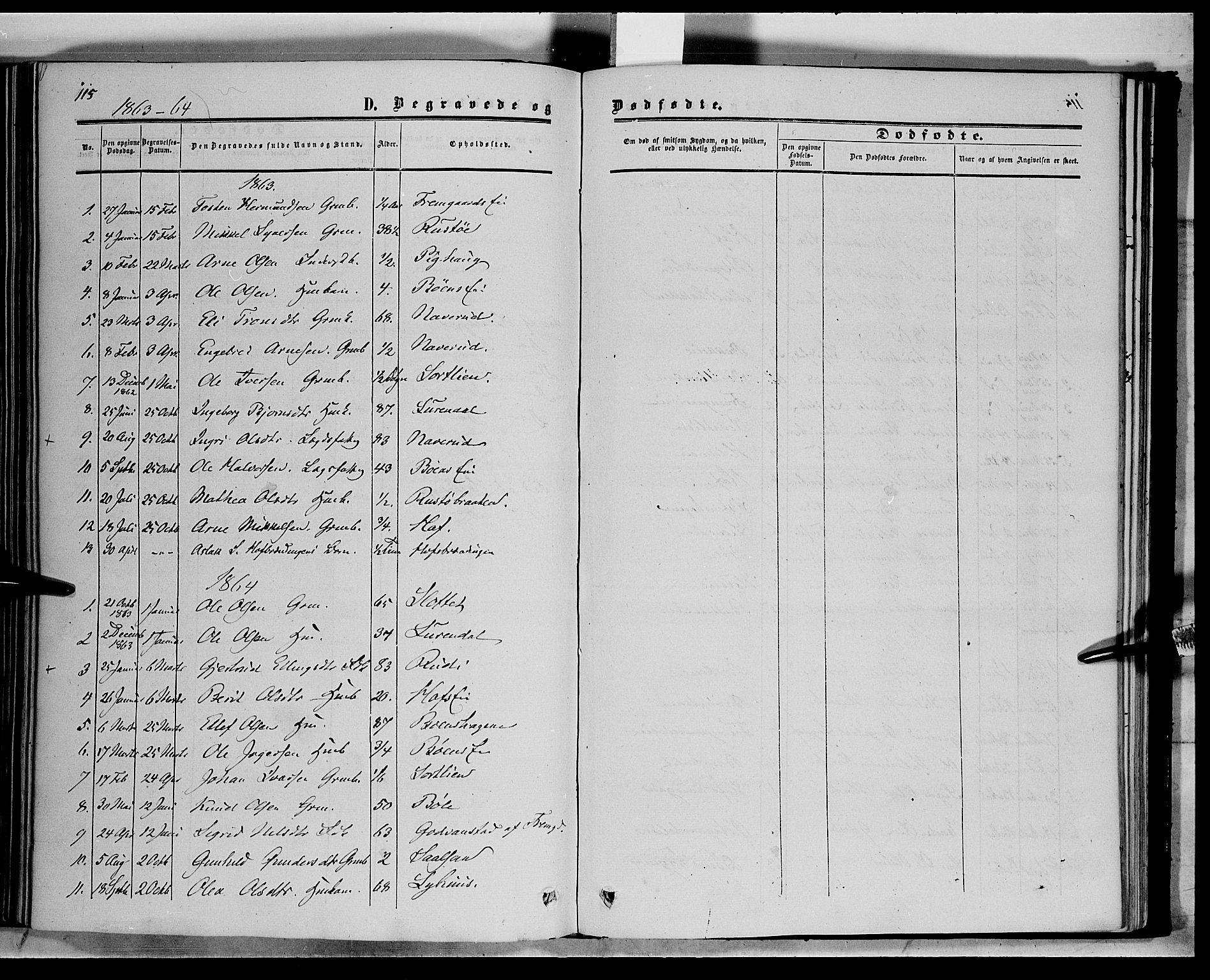 Sør-Aurdal prestekontor, SAH/PREST-128/H/Ha/Haa/L0006: Parish register (official) no. 6, 1849-1876, p. 115