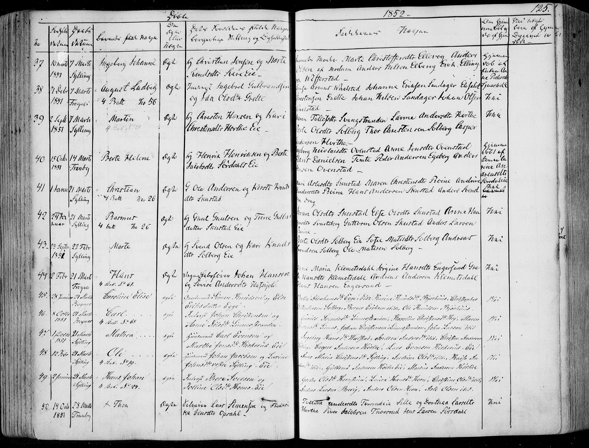 Lier kirkebøker, AV/SAKO-A-230/F/Fa/L0011: Parish register (official) no. I 11, 1843-1854, p. 125