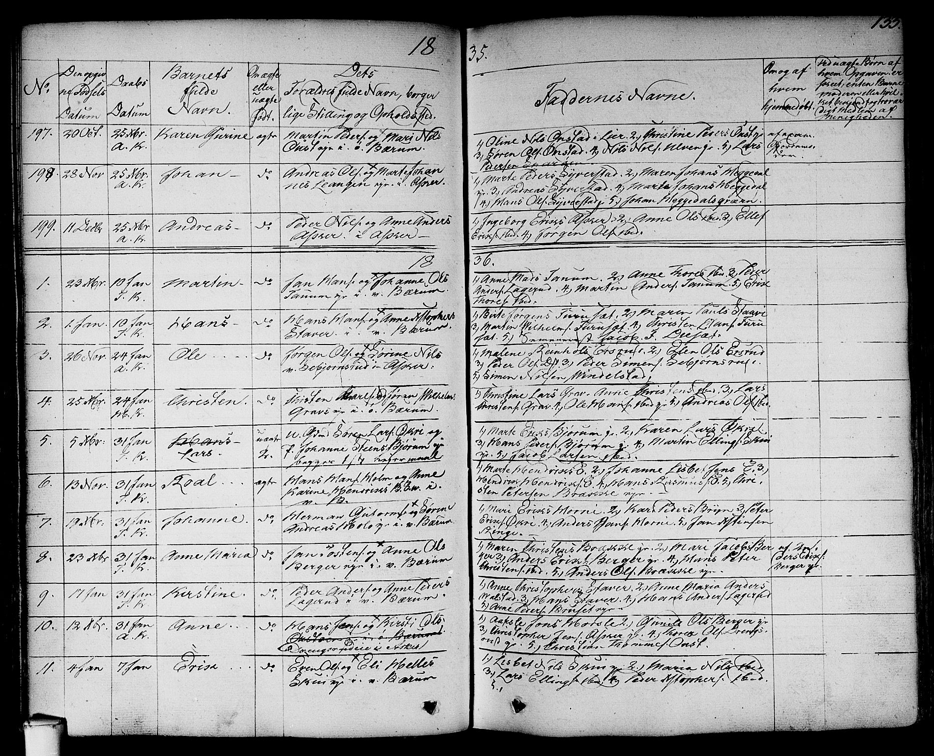 Asker prestekontor Kirkebøker, SAO/A-10256a/F/Fa/L0007: Parish register (official) no. I 7, 1825-1864, p. 133