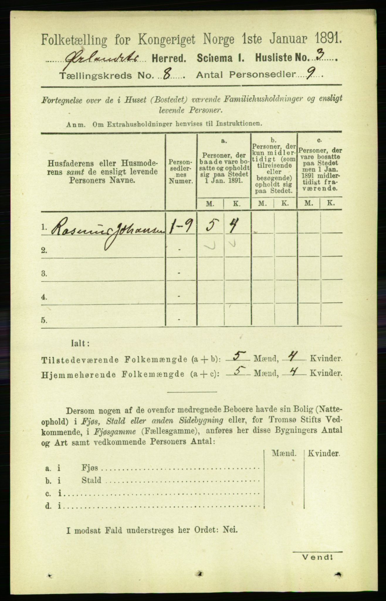 RA, 1891 census for 1621 Ørland, 1891, p. 3100